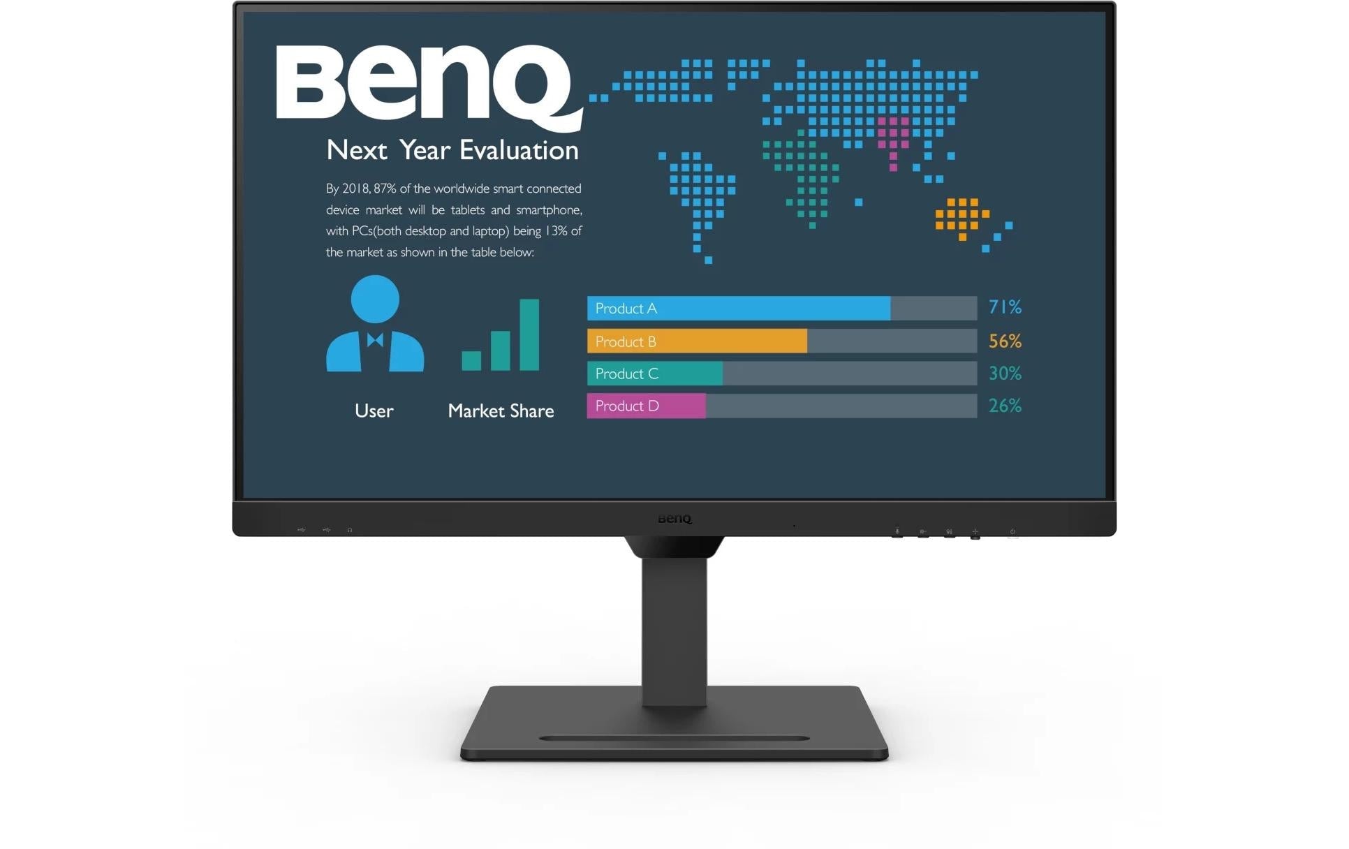 BenQ BL2790QT – Monitor, 27", 2560 × 1440 (WQHD), IPS, 350 cd/m², 5 ms Reaktionszeit, 2× DisplayPort