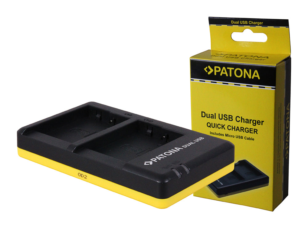 PATONA BLG10 Dual-Akkulader – für Panasonic DMW-BLG10 – 2-fach, USB (Mikro-USB)