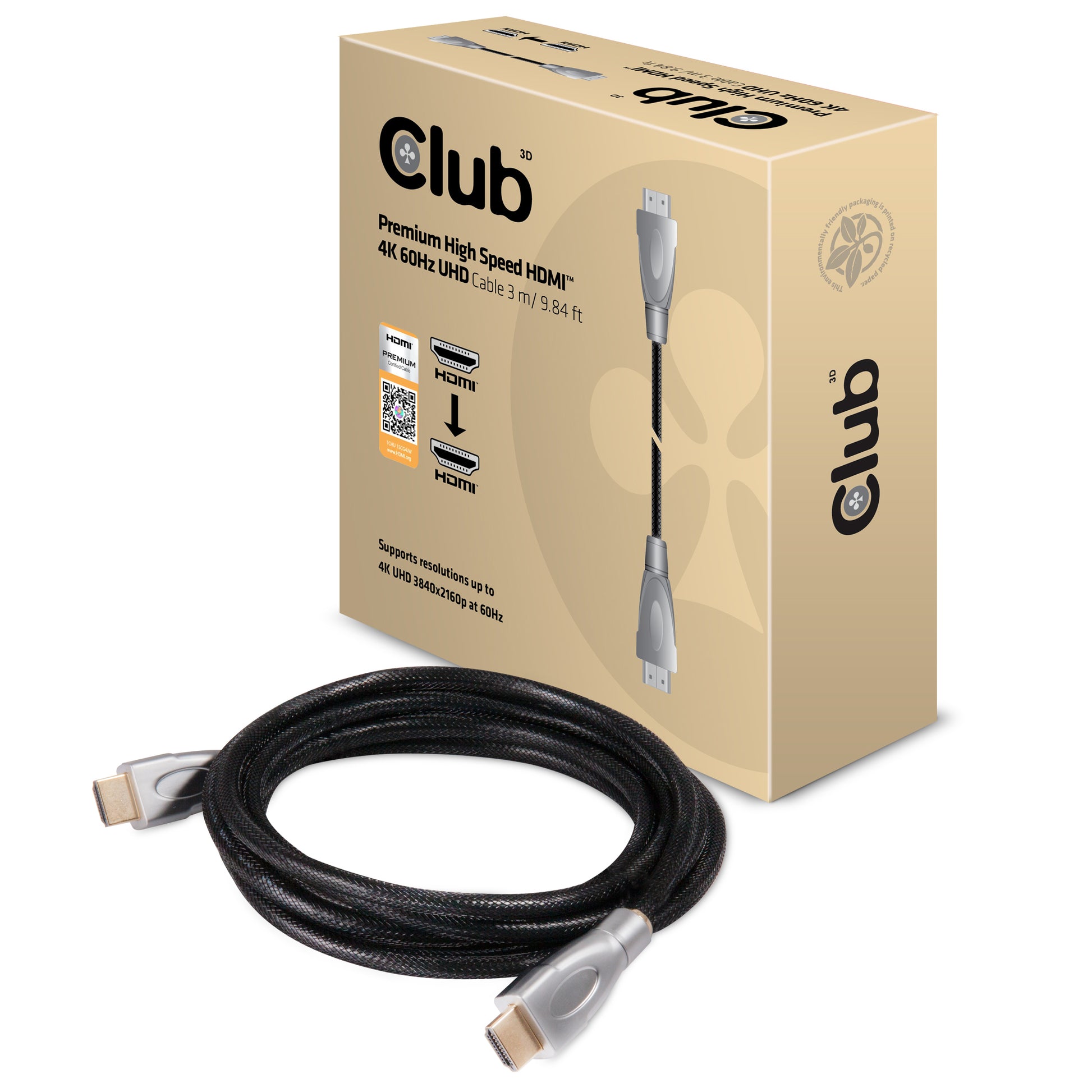 CLUB3D Club 3D HDMI-Kabel, Schwarz, Silber, 1 Stück