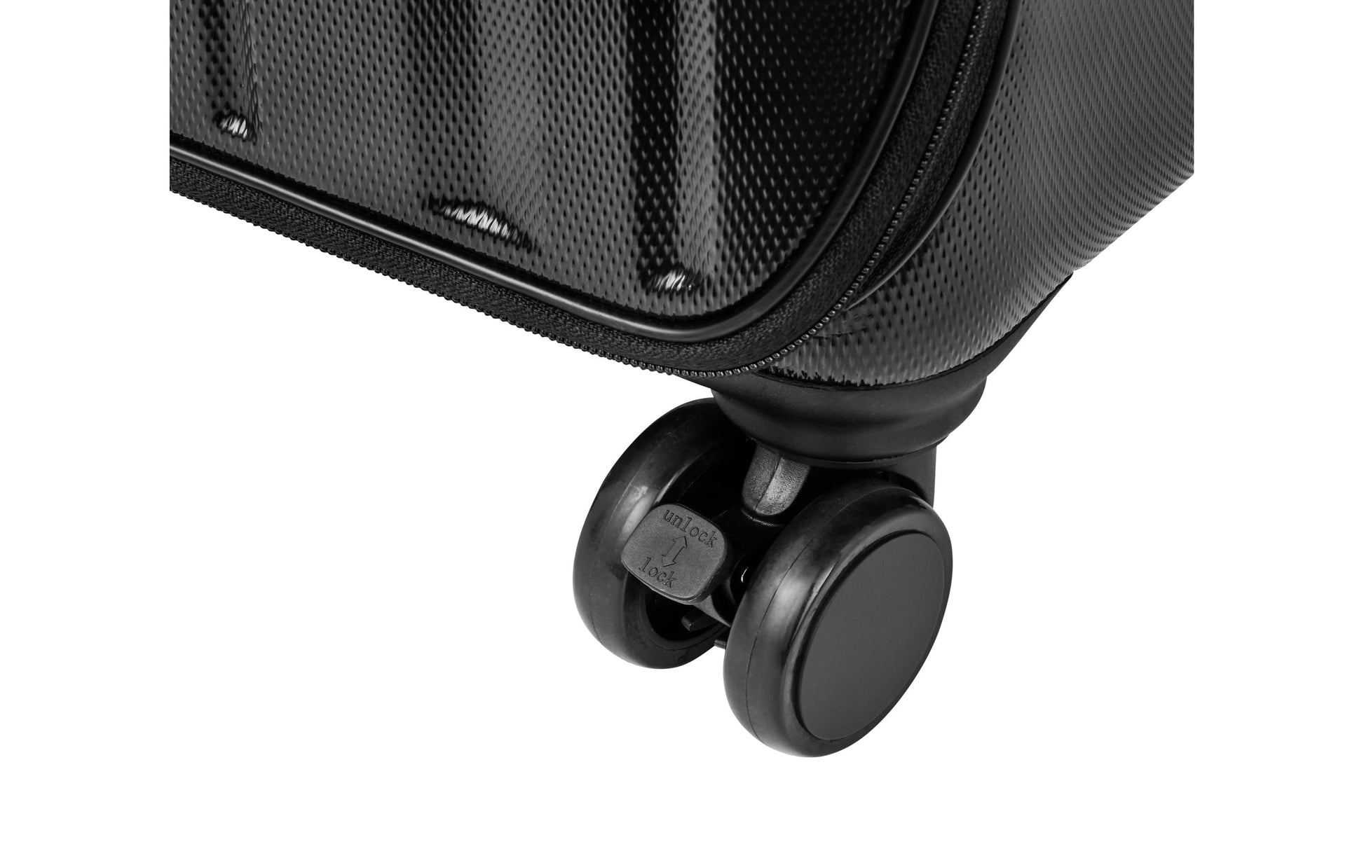 Casyro Stand-Up S – Trolley Hartschale, 45 l, Handgepäck geeignet, 4 Rollen, TSA-Schloss, PC, Schwarz, 34 × 55