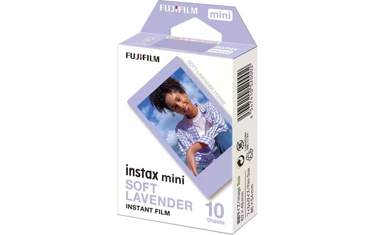 Fujifilm Instax Mini Sofortbildfilm – Soft Lavender – 10er-Pack – für Instax Mini 90 Neo Classic, Mini 8
