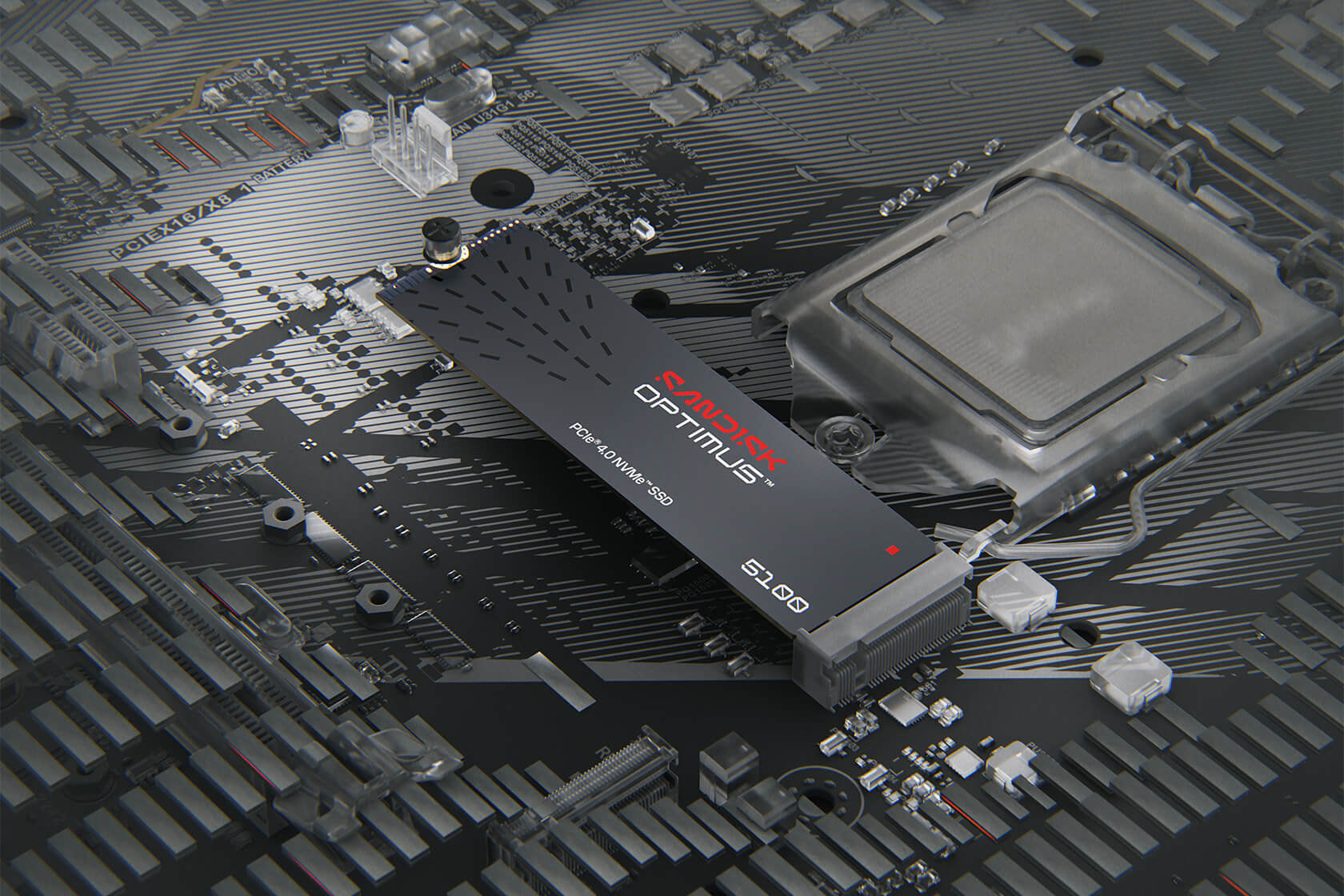 SanDisk Optimus 5100 – M.2 2280 (22×80 mm), PCIe 4.0 NVMe, 1 TB