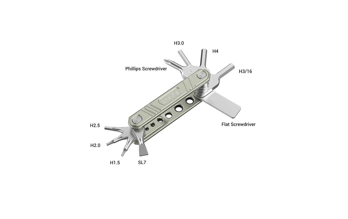 SmallRig 2713 Multitool-Kit – 9-teilig, 73 × 29 × 12 mm, 78 g – Silber