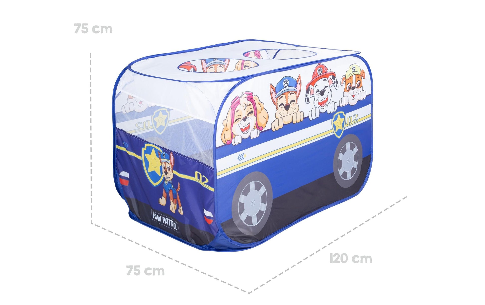 roba Spielzelt Paw Patrol – 120 × 75 × 75 cm – ab 2 Jahren – Polyester, mehrfarbig