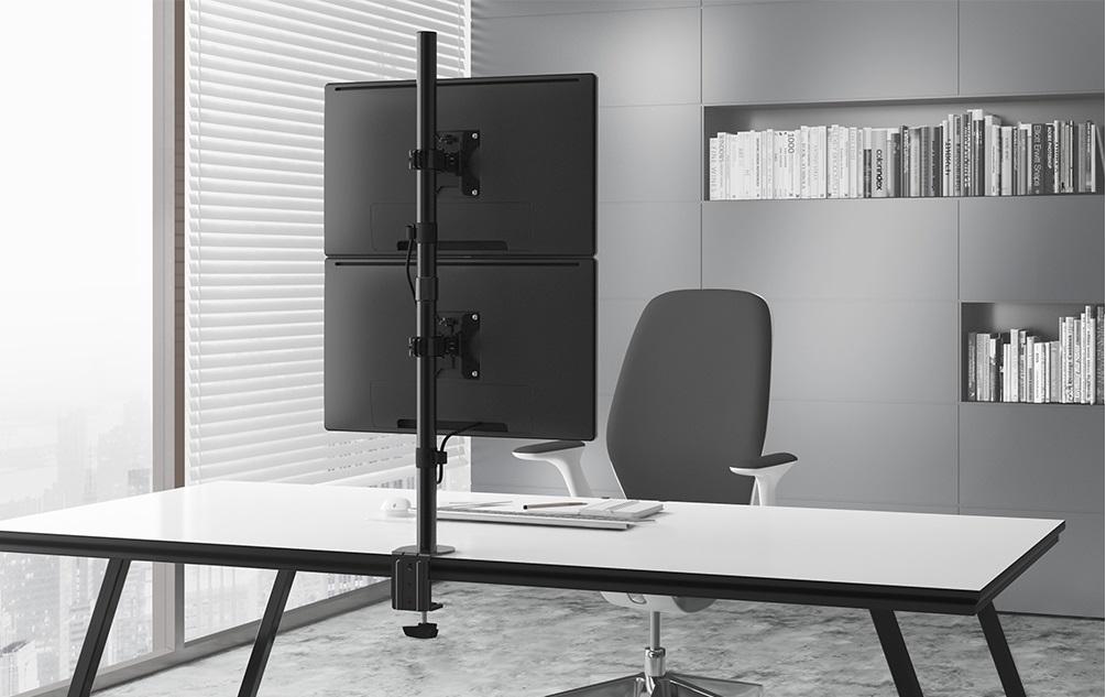 Neomounts FPMA D550DVBLACK – Monitorarm, 2, bis 32", VESA 75 × 75/100 × 100 mm, 6 kg, schwarz