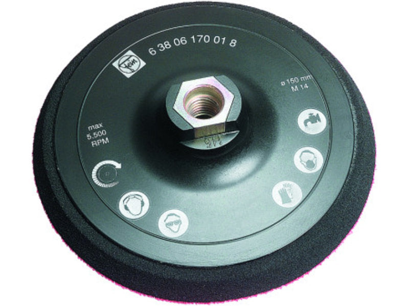 FEIN Stützteller 125 mm M14, Klett – 1 Stk – für WPO 14-15 E, WPO 14-25 E, WPO 10-25 E