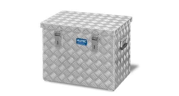 ALUTEC Aufbewahrungsbox 70 l (mit Deckel) – Aluminium – Silber – Verriegelung – 522 × 420 × 375 mm