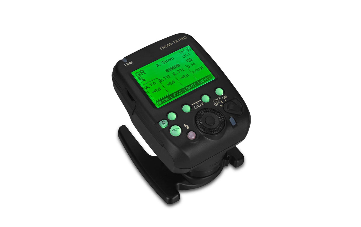 Yongnuo YN-560-TXPRO-N Blitz-Transmitter – 2,4 GHz, 100 m Reichweite, 6 Gruppen/16 Kanäle – für Nikon – Schwarz