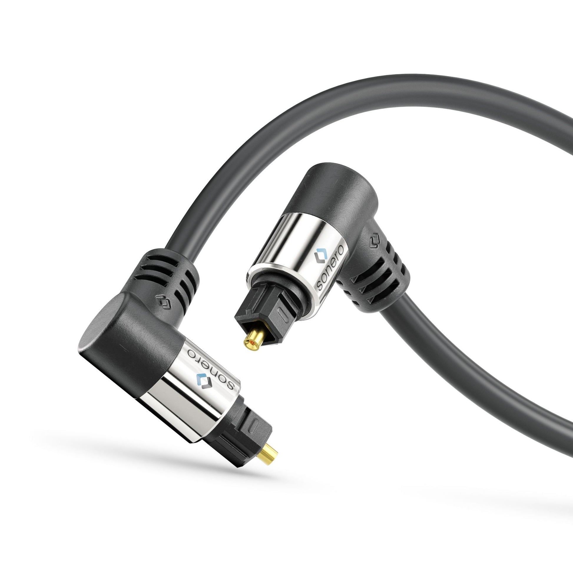 Sonero Toslink-Kabel (optisch) – Toslink 90° Stecker–Toslink 90° Stecker – 3 m, vergoldete Stecker