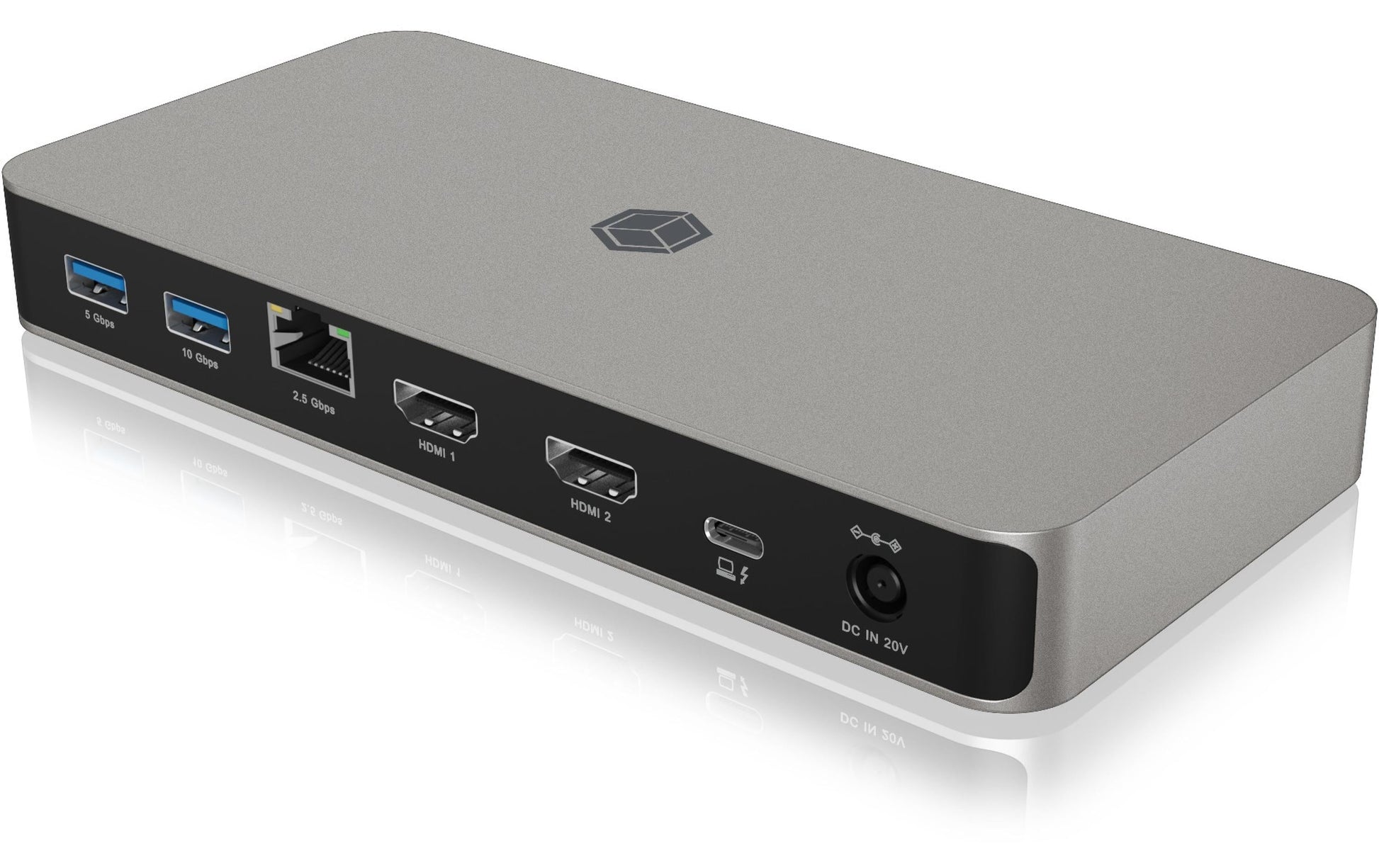ICY BOX IB-DK2880-C41 Dockingstation – USB4, 2× HDMI, 3× USB-A, 1× USB-C, 100 W PD, 2.5GbE, 3,5 mm Audio