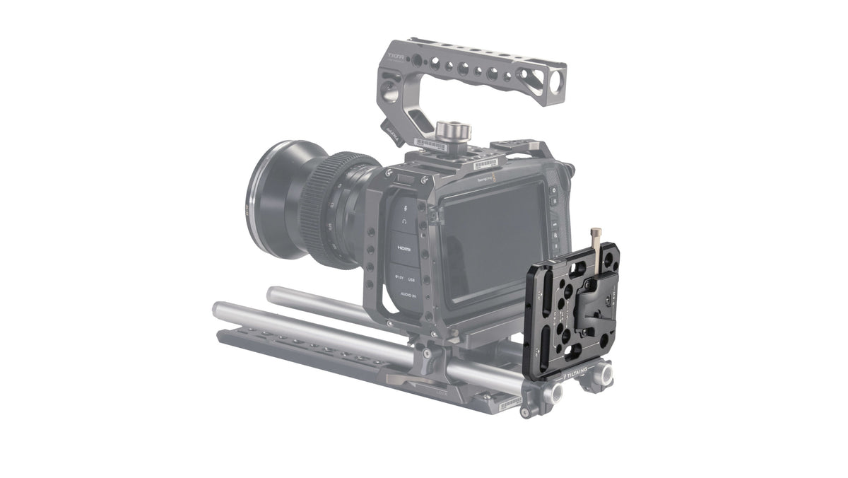 Tilta TA-MBP-V Batterie-Platte – Mini V-Mount, 105 × 85 × 50.8 mm, 128 g – für V-Mount-Akkus – Schwarz