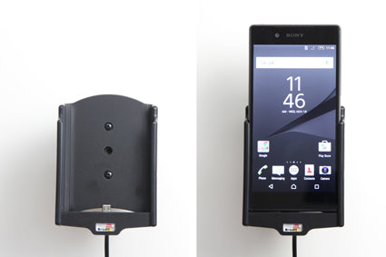 Brodit Auto-Halterung mit USB-Ladung über Zigarettenanzünder (12 V) – für Sony Xperia Z5 – Schwarz