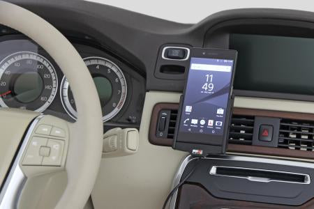 Brodit Auto-Halterung mit USB-Ladung über Zigarettenanzünder (12 V) – für Sony Xperia Z5 – Schwarz