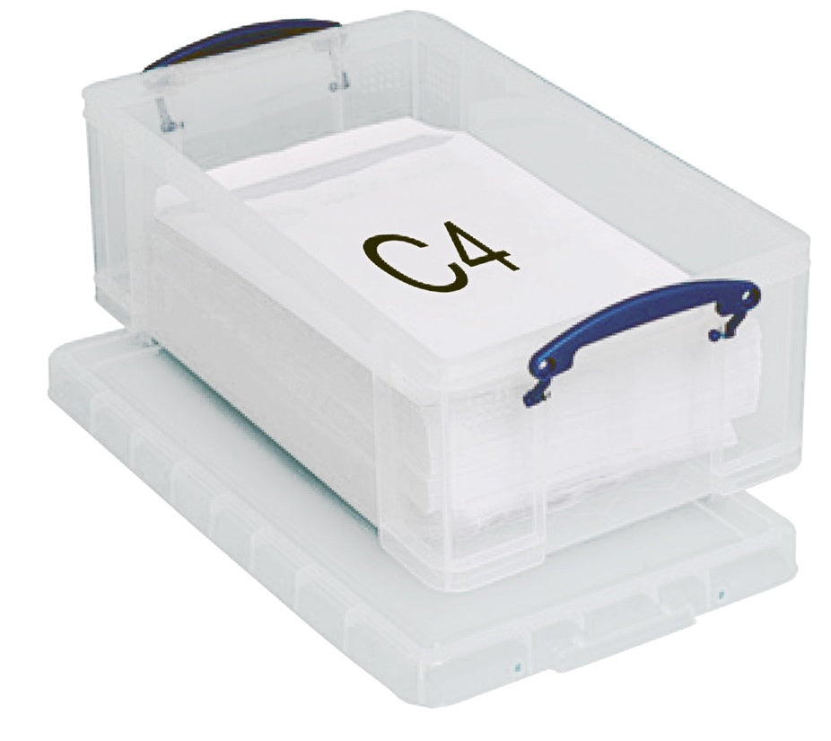 Really Useful Boxes Ordnungsbox – Kunststoff, transparent, 27 × 15 × 46,5 cm – 1er-Pack
