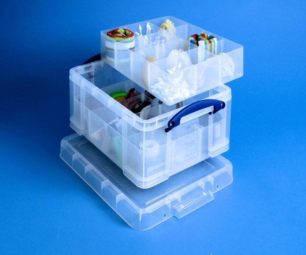 Really Useful Boxes Ordnungsbox – Kunststoff, transparent, 25,5 × 15,5 × 80 cm