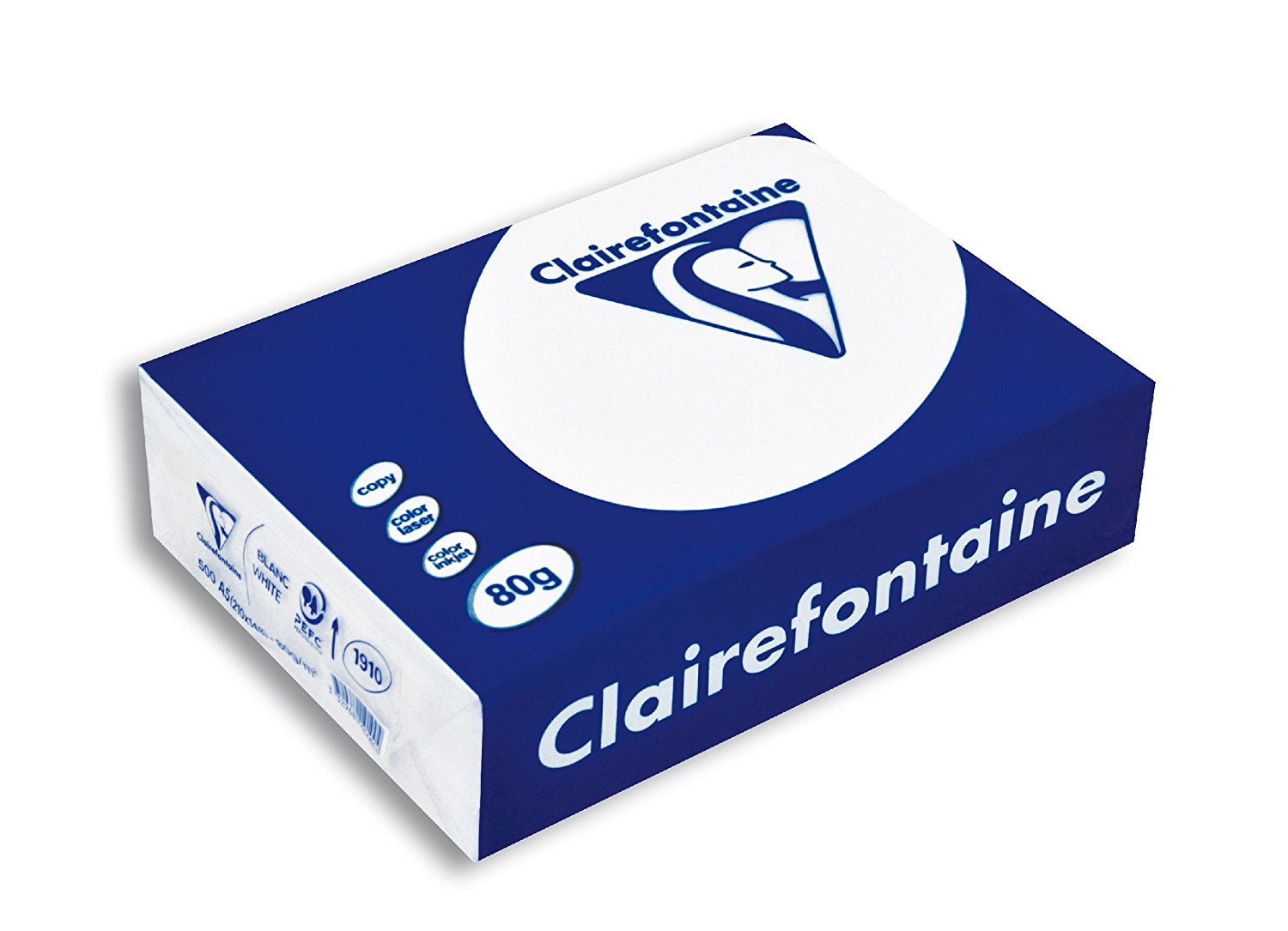 Clairefontaine Kopierpapier – A5, 80 g/m², hochweiss – für Inkjet/Laser/Kopierer – FSC – 500 Blatt