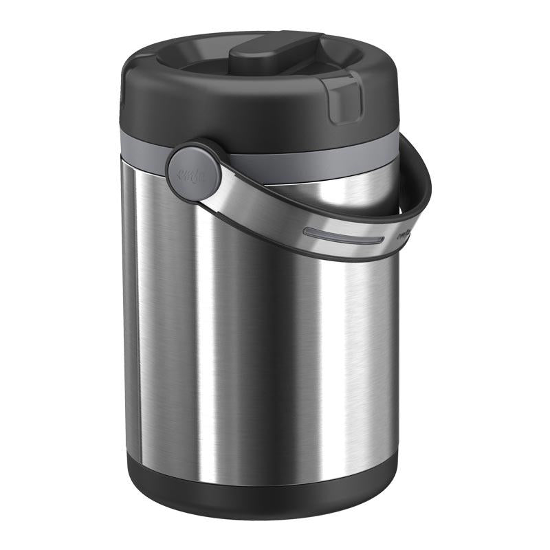 Emsa Thermo-Lunchbehälter – 1,7 l – isoliert, 2 Einsätze (300 & 700 ml) – schwarz – Ø 15 cm × 22,3 cm