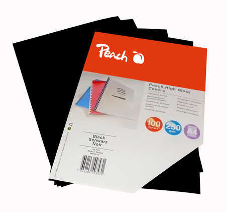 Peach Umschlagdeckel – A4 – 250 g/m², schwarz – 100 Stk.