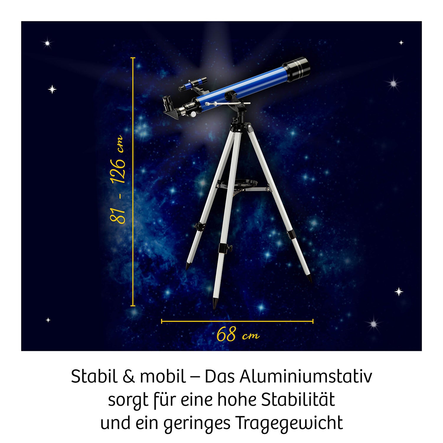 Kosmos Teleskop – Astro, Durchmesser 70 mm, Brennweite 700 mm, 175× Vergrösserung, 12–14 Jahre