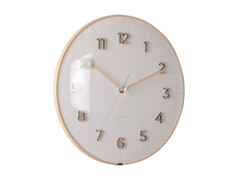 Karlsson Esencia Dome Wanduhr – Analog, Ø 30 cm, Hellgrau, Kunststoff