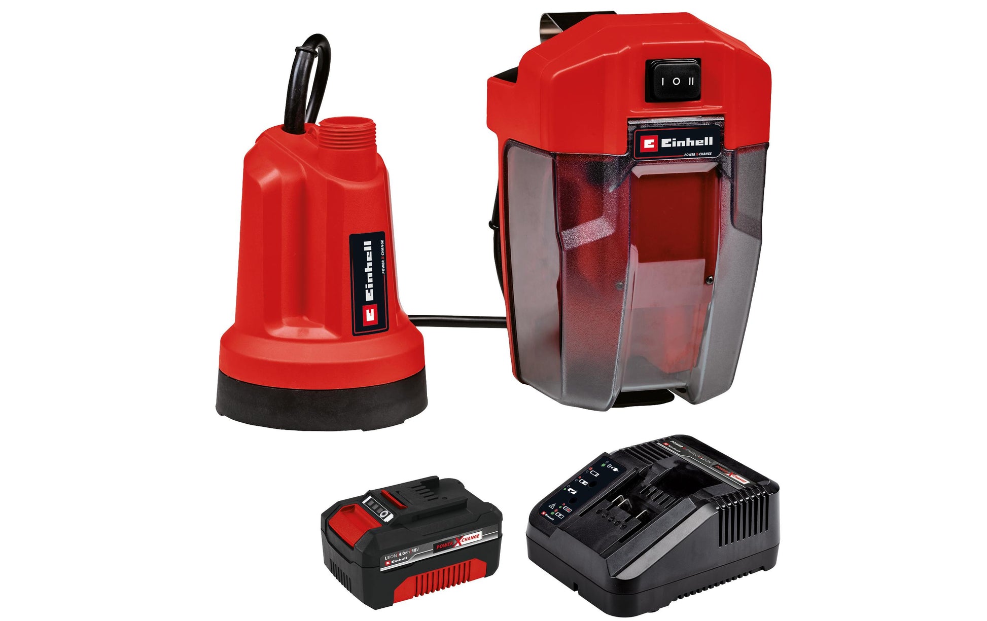 Einhell GE-SP 18 LL Li Klarwasserpumpe – 8 m Förderhöhe, 4500 l/h, Power X-Change, inkl. Akku 4,0 Ah