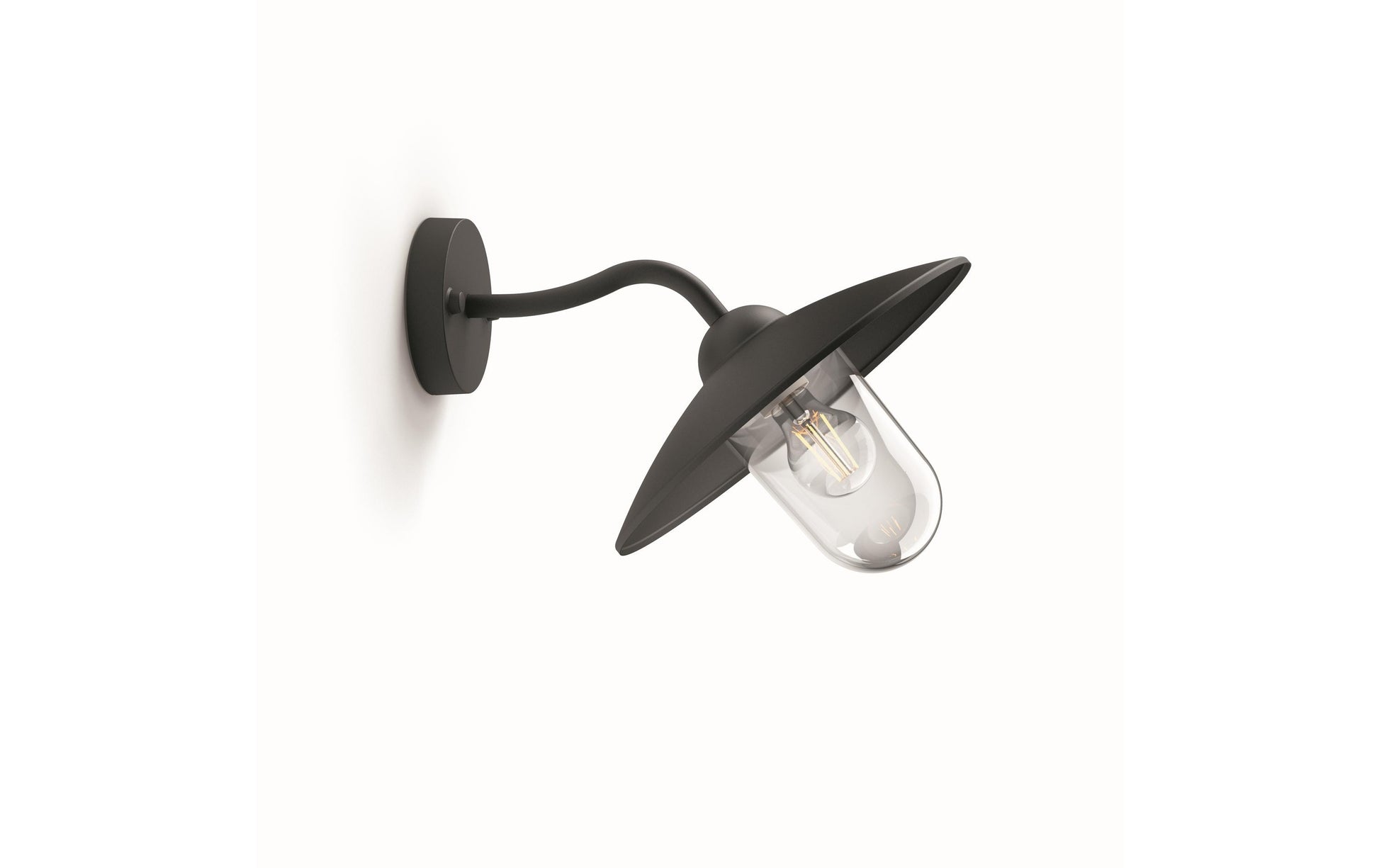 Philips by Signify Philips Aussenwandleuchte – 30×13,1 cm – 60 W – IP44 – Netzbetrieb – dimmbar – Schwarz, Aluminium