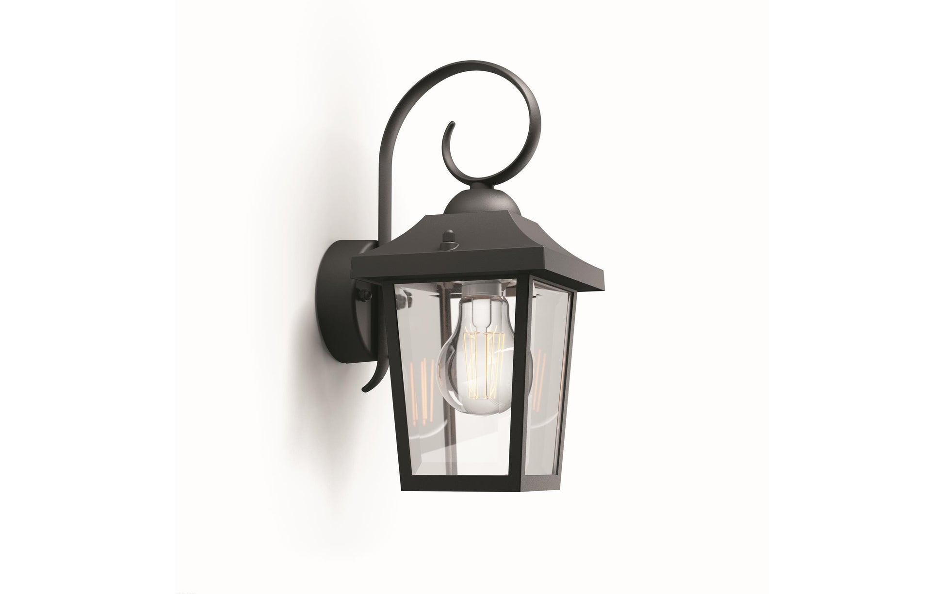 Philips by Signify Philips Aussenwandleuchte – 12×24,9 cm – 60 W – IP44 – Netzbetrieb – dimmbar – Schwarz, Aluminium