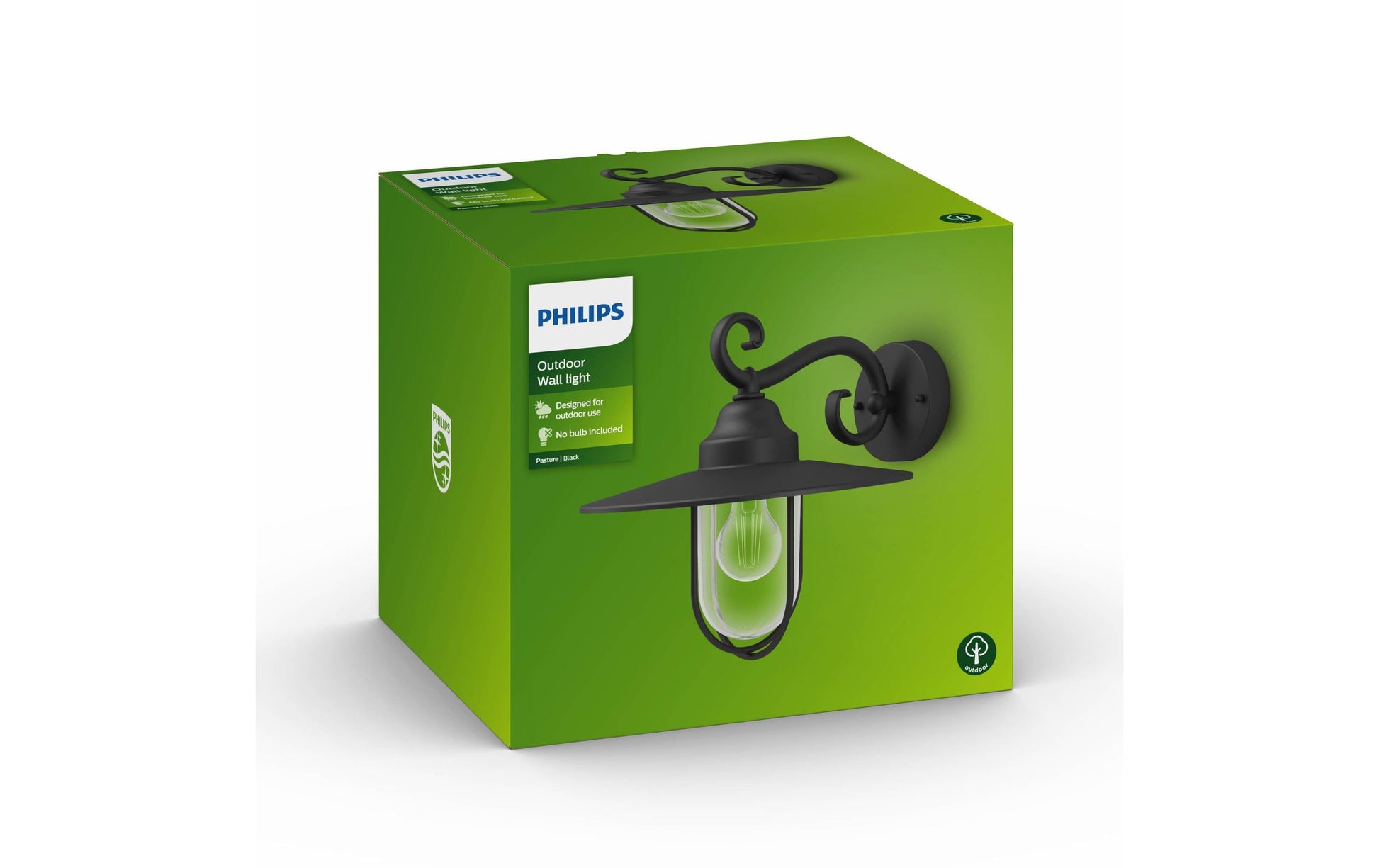 Philips by Signify Philips Aussenwandleuchte – 10×11 cm – 60 W – IP44 – Netzbetrieb, dimmbar – Schwarz, Aluminium