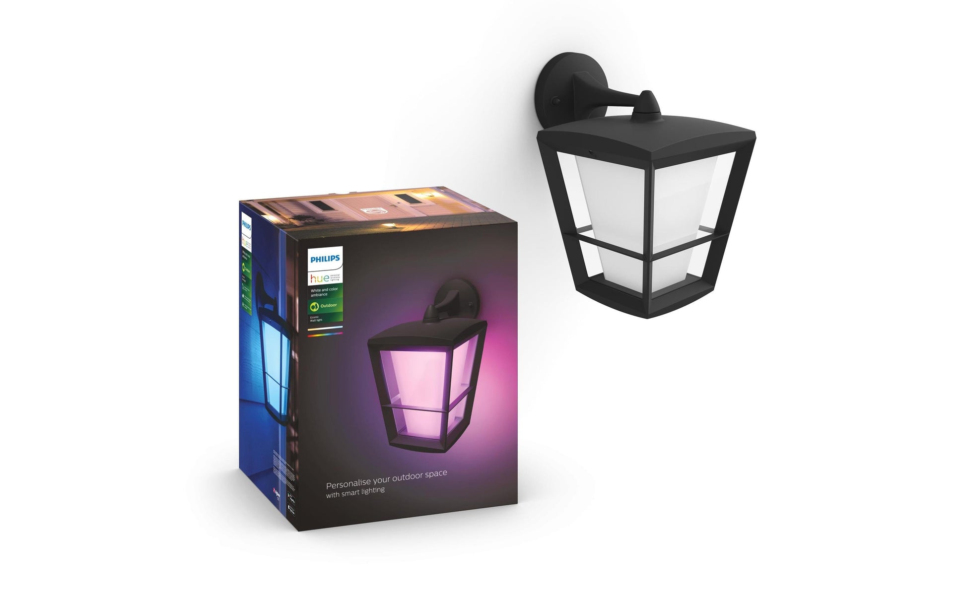 Philips by Signify Philips Hue Aussenwandleuchte – 31,2 cm – 1150 lm, 15 W – Warmweiss, 2000–6500 K – IP44 – Netzbetrieb – Zigbee