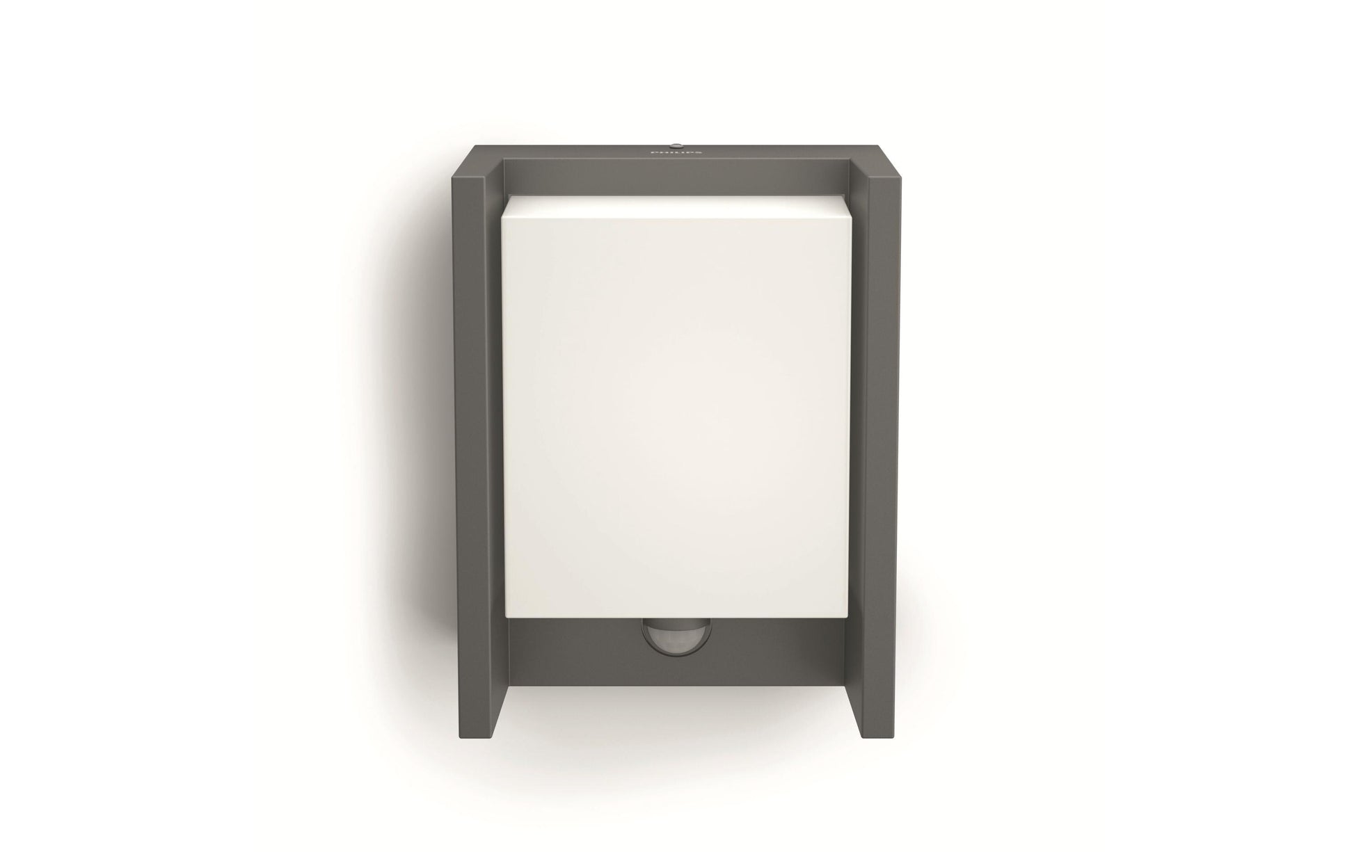 Philips by Signify Philips Aussenwandleuchte – Warmweiss, 2700 K, IP44, Netzbetrieb, mit Bewegungsmelder, Anthrazit, Edelstahl