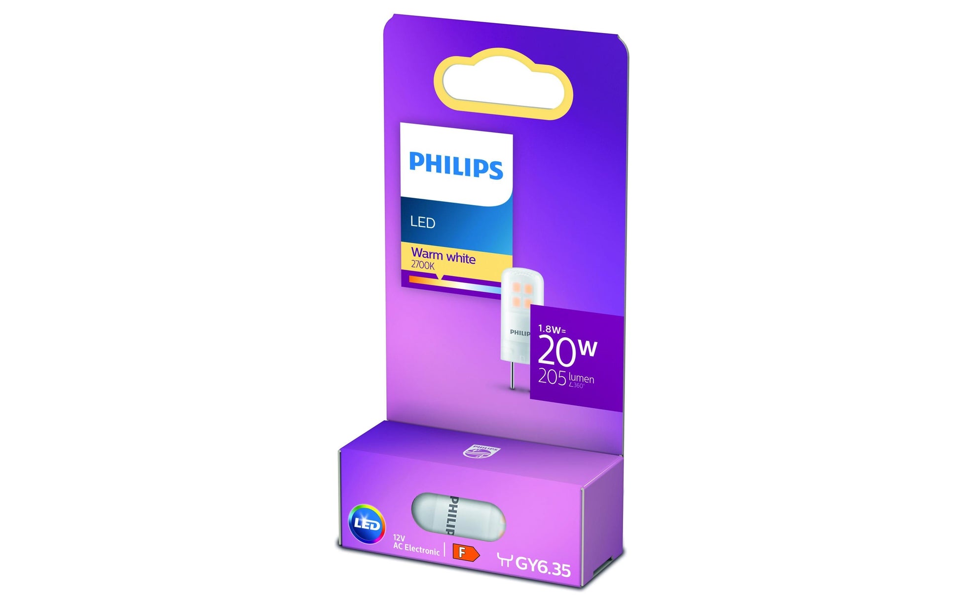Philips by Signify Philips LED-Leuchtmittel GY6.35 Kapsel – Warmweiss 2700 K, 205 lm, 1,8 W – 1 Stk.