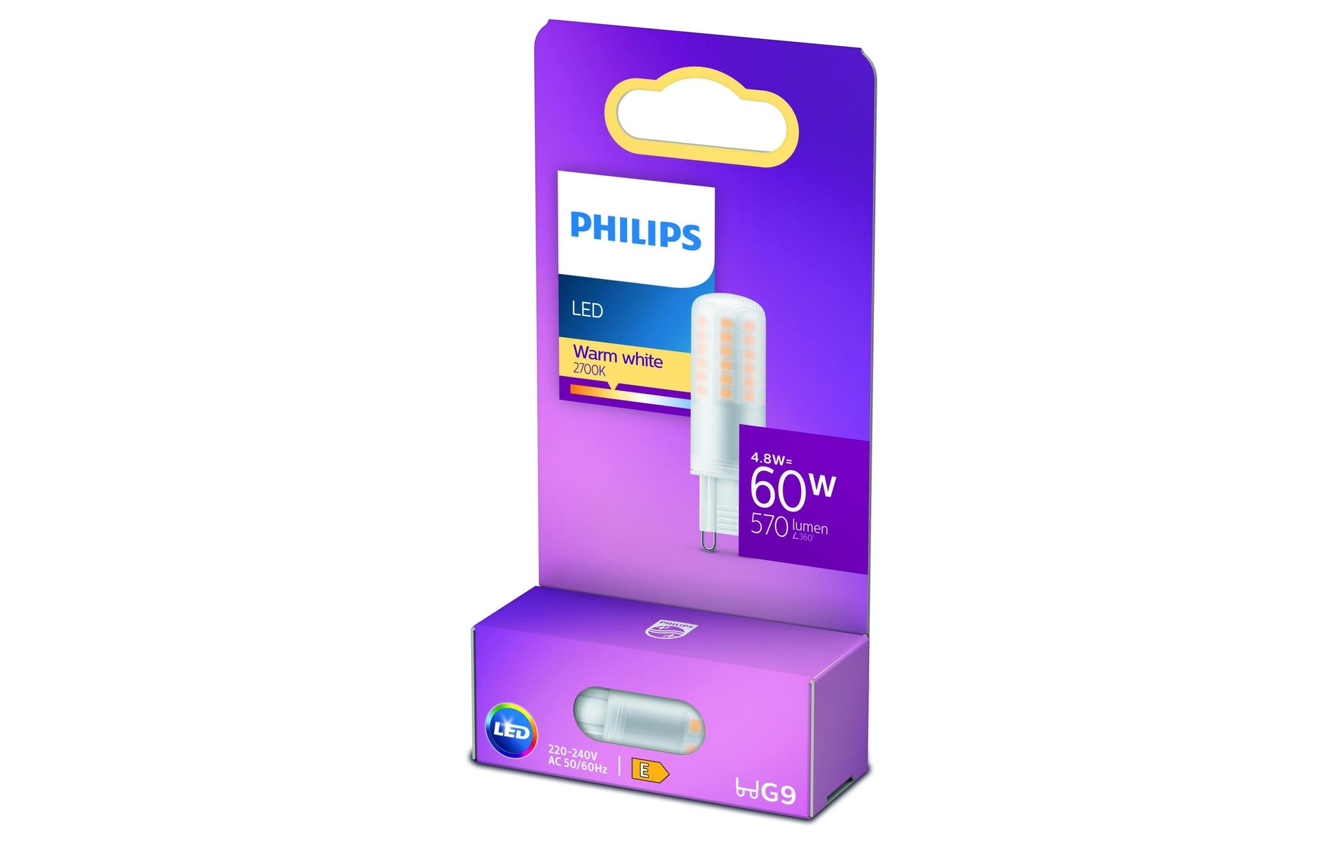 Philips by Signify Philips LED-Leuchtmittel G9 Kapsel – Warmweiss 2700 K, 570 lm, 4,8 W – 1 Stk.