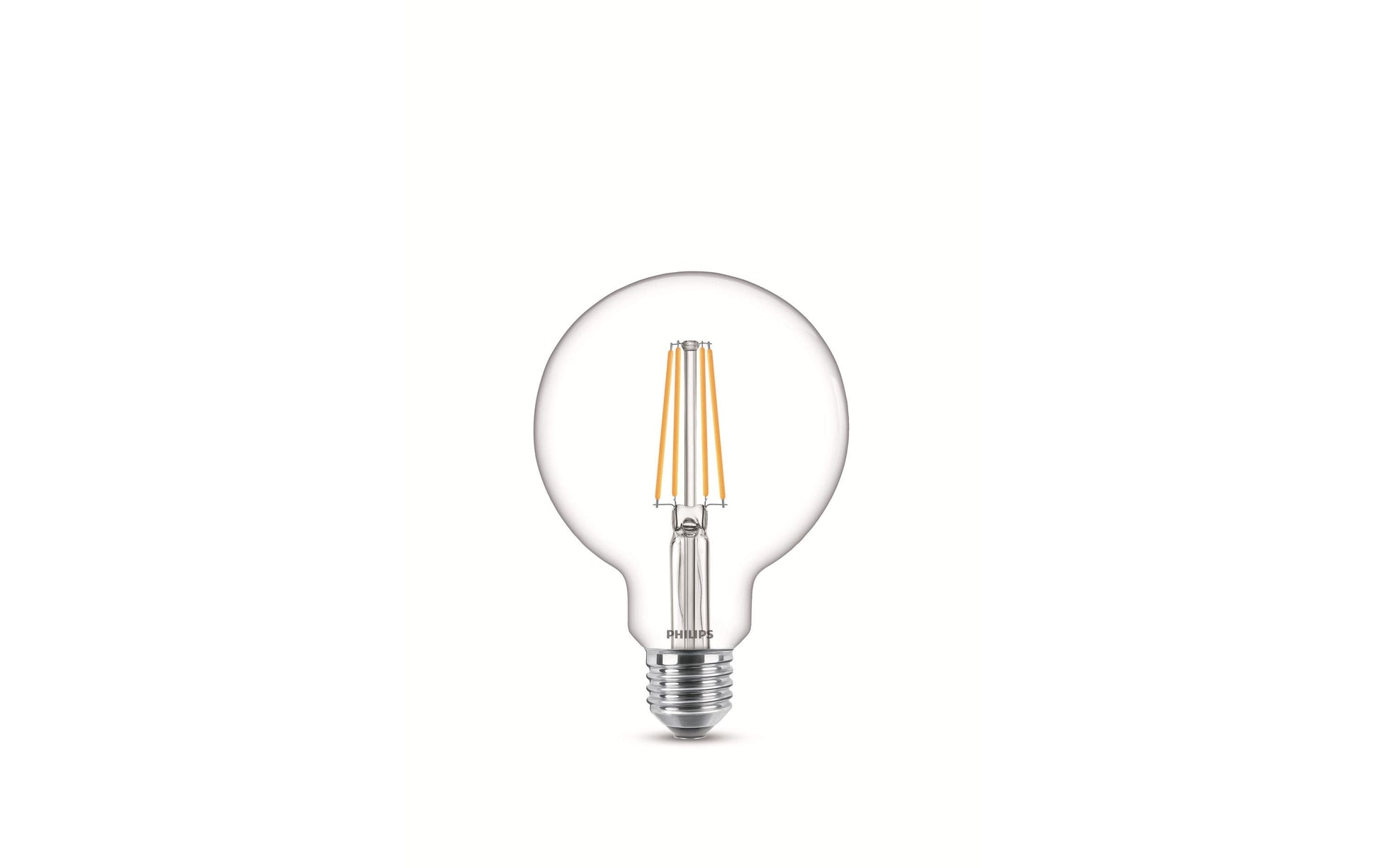 Philips by Signify Philips LED-Leuchtmittel E27 Globus – Warmweiss 2700 K, 806 lm, 7 W – IP20 – 1 Stk. – Transparent