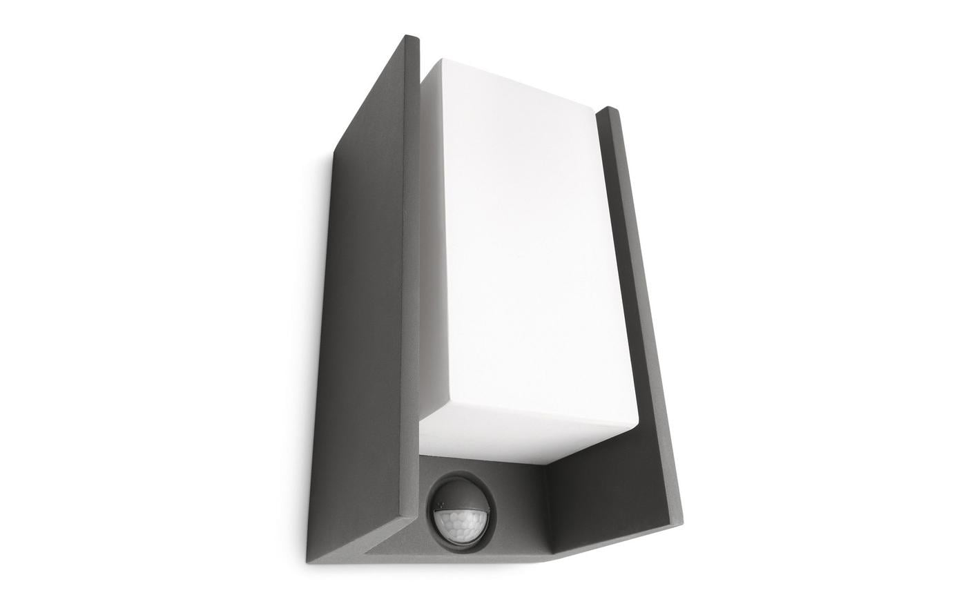 Philips by Signify Philips Aussenwandleuchte – 600 lm, 42 W, IP44, Netzbetrieb, mit Bewegungsmelder, Anthrazit, Aluminium