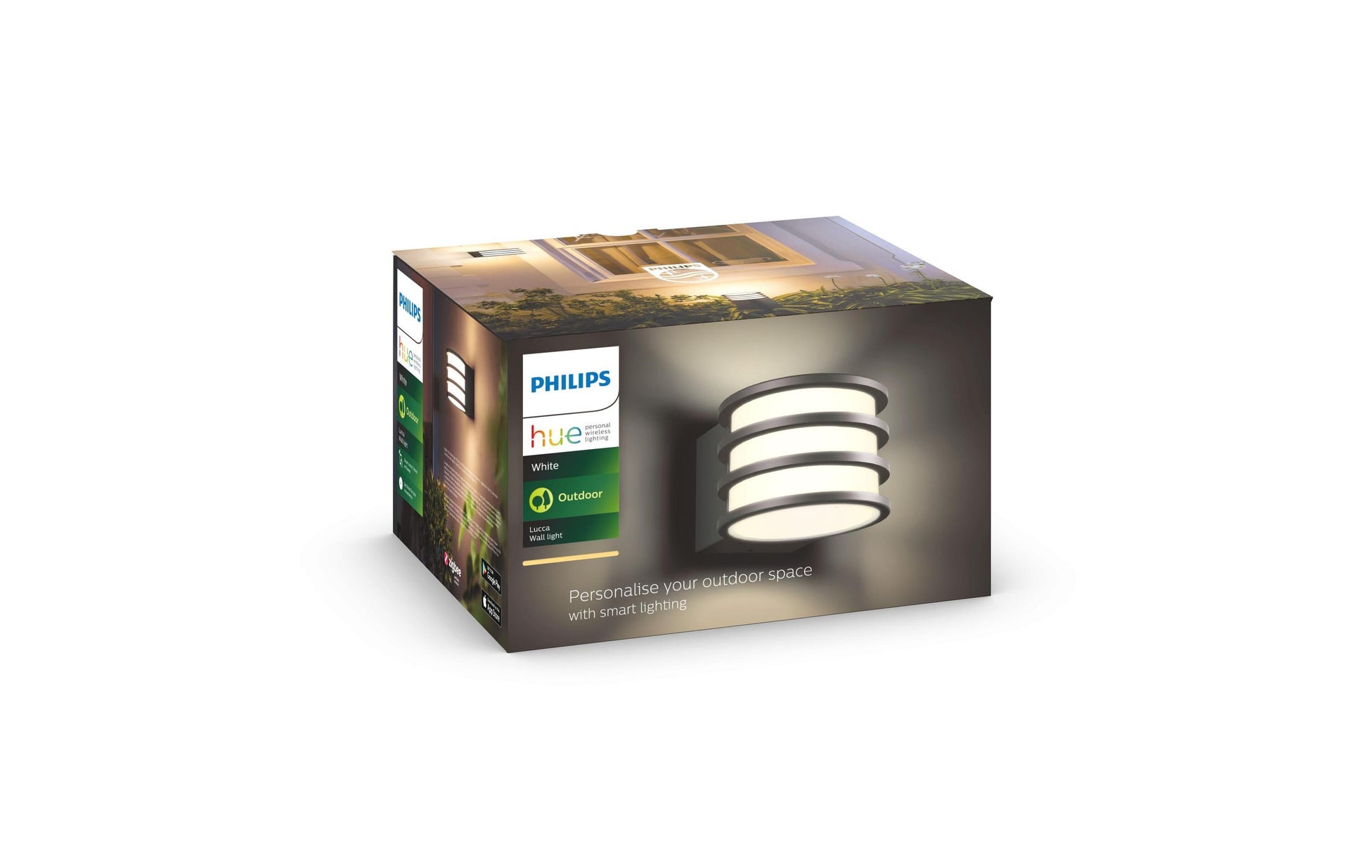 Philips by Signify Philips Hue Aussenwandleuchte – 2700 K – IP44 – Netzbetrieb – Zigbee – für Philips Hue – dimmbar – Aluminium