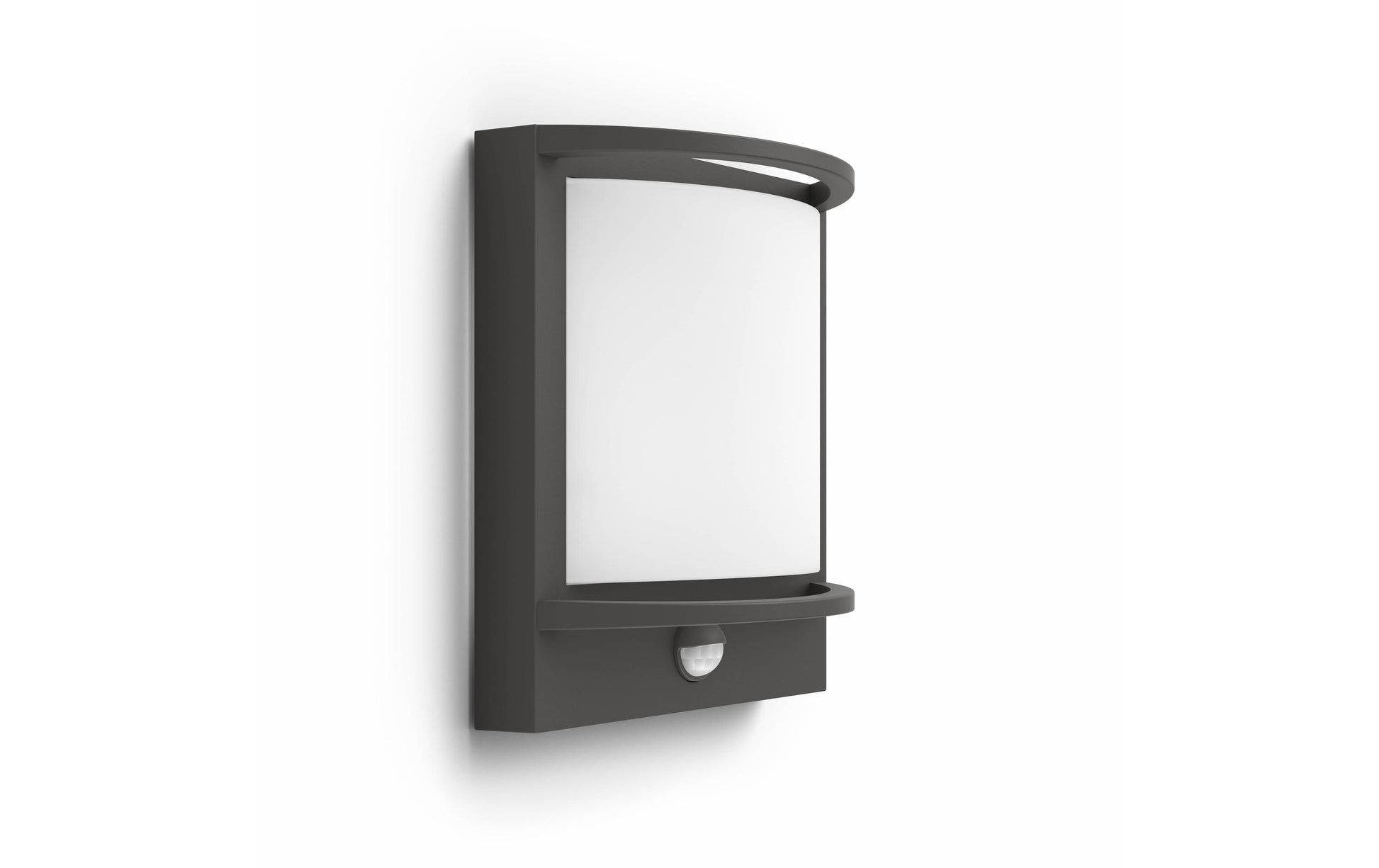 Philips by Signify Philips Aussenwandleuchte – Warmweiss, 2700 K – IP44 – Netzbetrieb – mit Bewegungsmelder – Grau – Aluminium