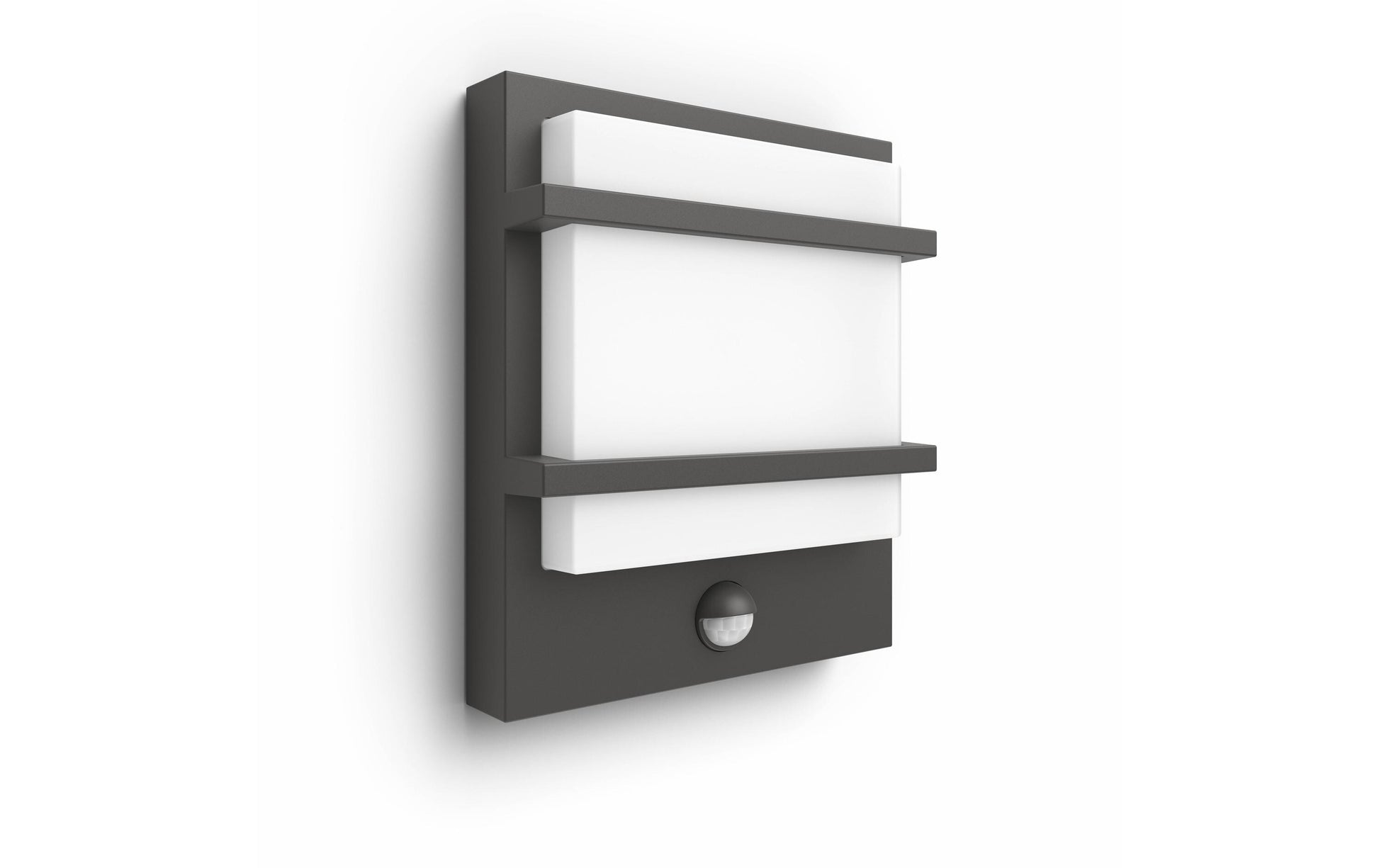Philips by Signify Philips Aussenwandleuchte – 2700 K – IP44 – Netzbetrieb – mit Bewegungsmelder – Anthrazit, Aluminium