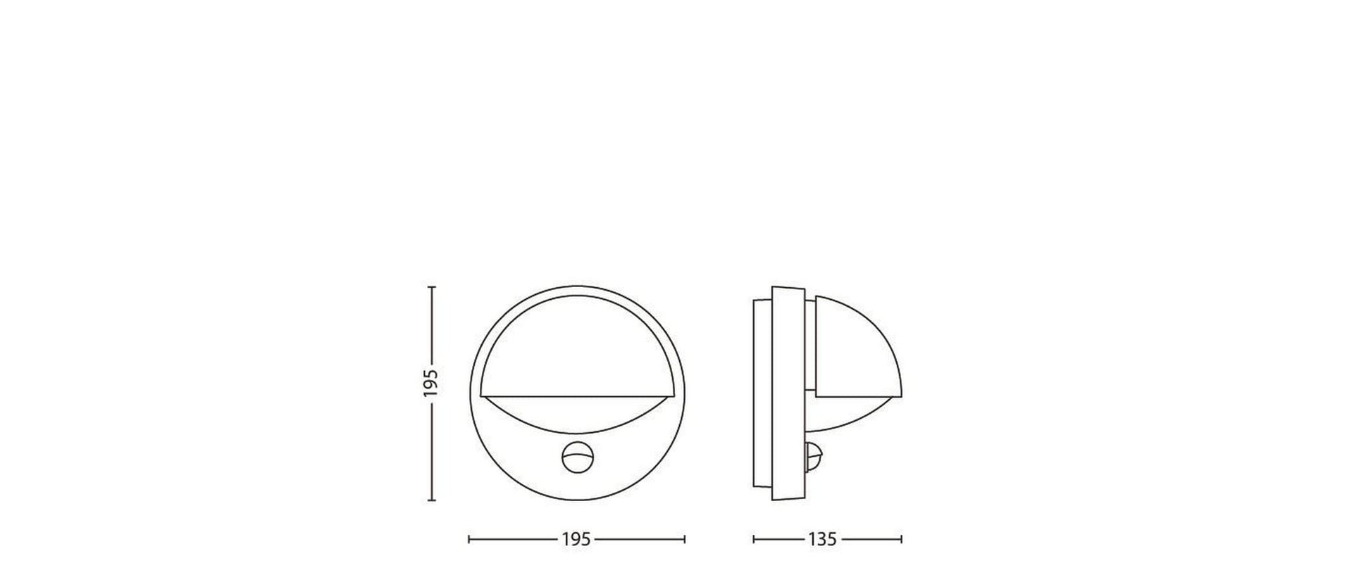 Philips by Signify Philips Aussenwandleuchte – 600 lm – IP44 – Netzbetrieb – Bewegungsmelder – Anthrazit, Aluminium
