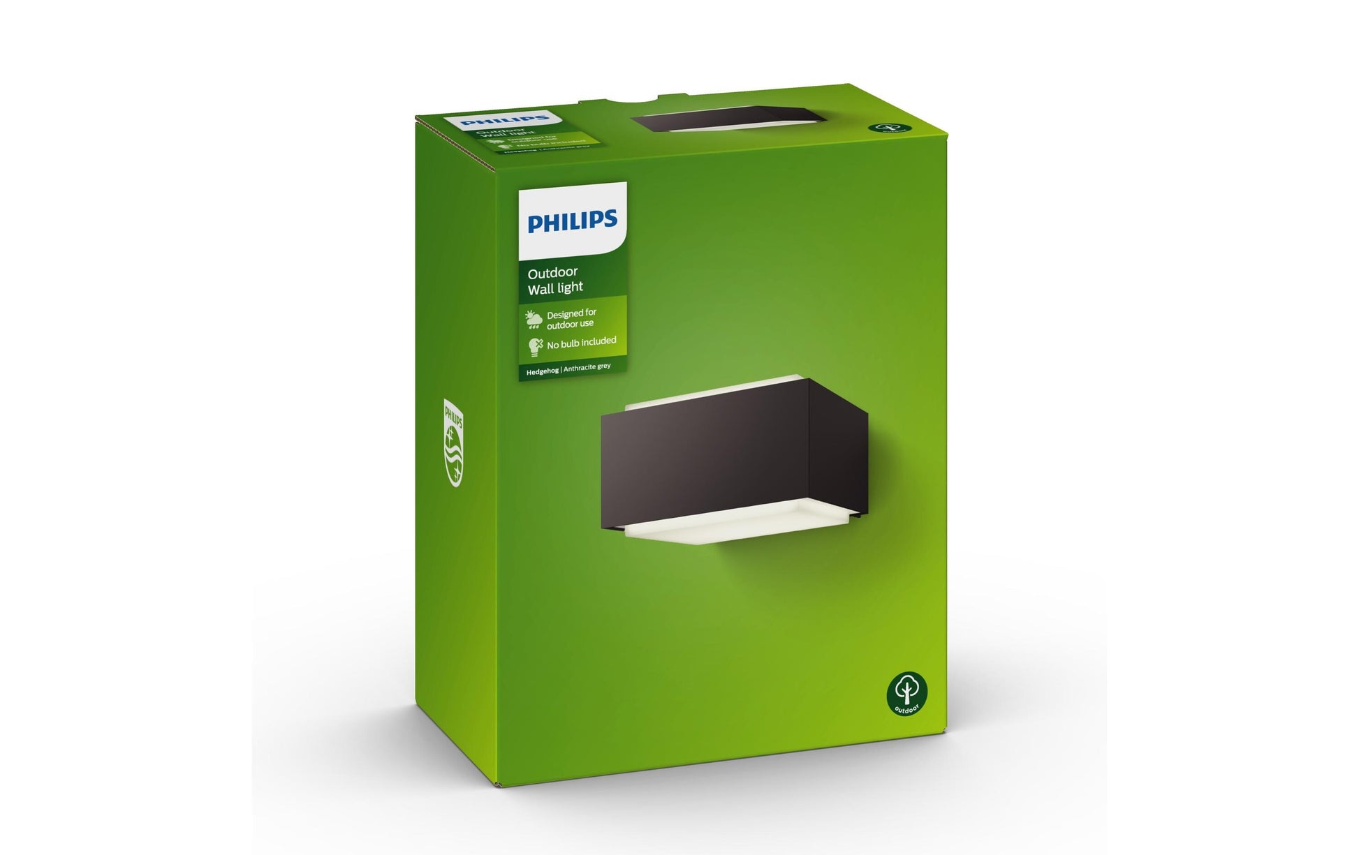 Philips by Signify Philips Aussenwandleuchte Hedgehog – 18,2×9,1 cm – 42 W – IP44 – Netzbetrieb – dimmbar – Anthrazit – Aluminium
