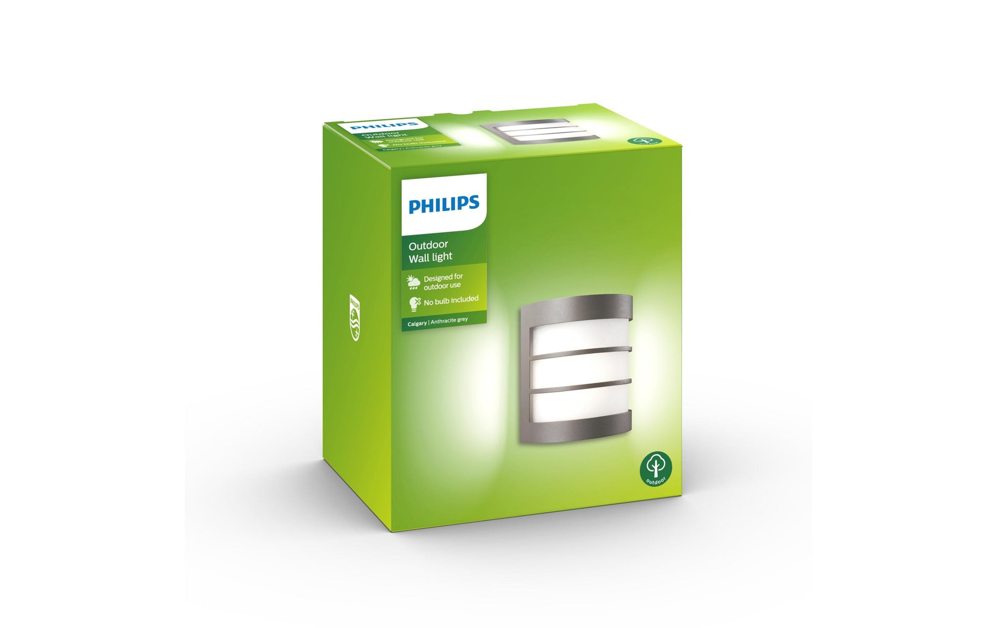 Philips by Signify Philips Aussenwandleuchte Calgary – 10×11 cm – 60 W – IP44 – Netzbetrieb – Anthrazit – Edelstahl