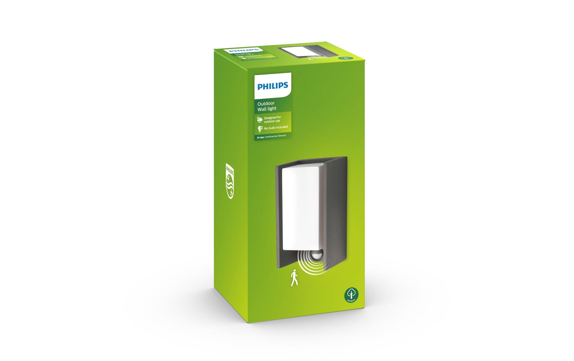 Philips by Signify Philips Aussenwandleuchte – 600 lm, 42 W, IP44, Netzbetrieb, mit Bewegungsmelder, Anthrazit, Aluminium
