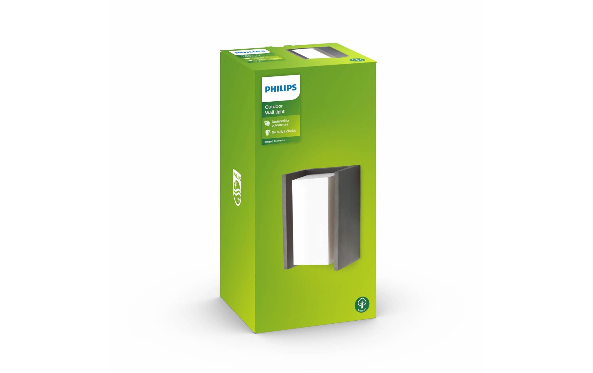 Philips by Signify Philips Aussenwandleuchte Bridge – 10,1×21,2 cm, 42 W, IP44, Netzbetrieb, Anthrazit, Aluminium
