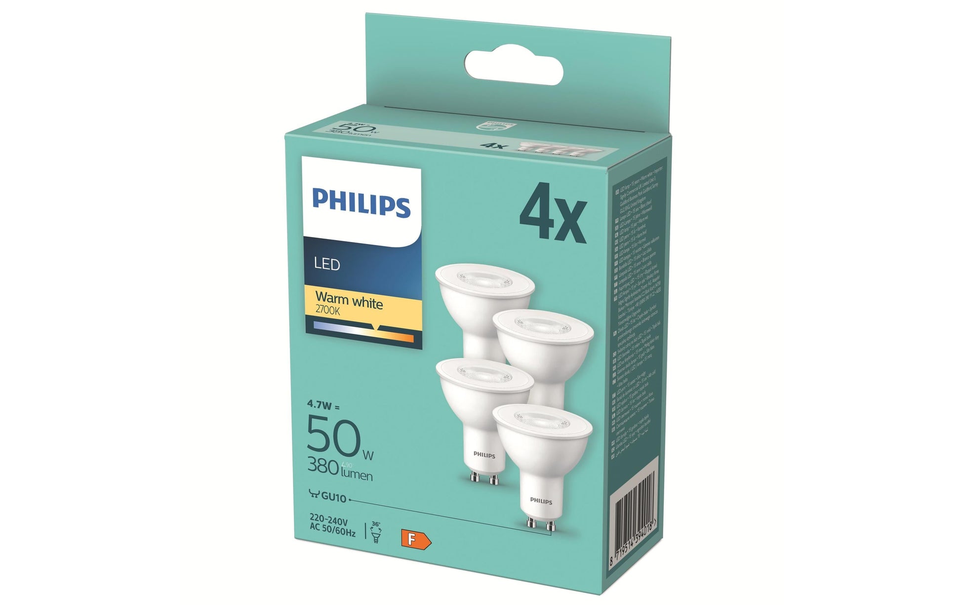 Philips by Signify Philips LED-Reflektor GU10 – Warmweiss 2700 K, 380 lm, 4,7 W, 36° – 1 Stk.