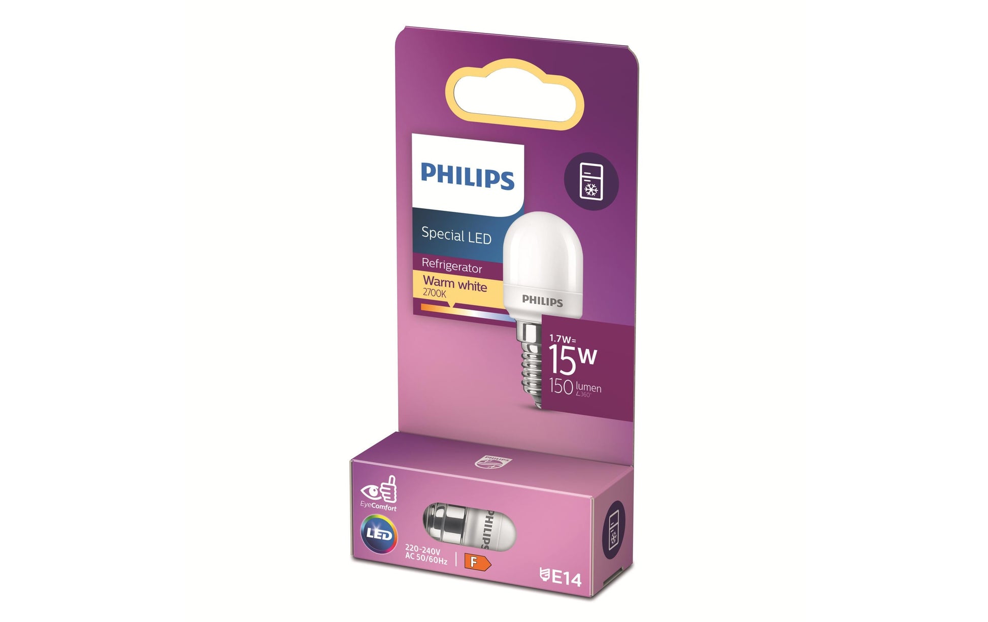 Philips by Signify Philips LED-Leuchtmittel E14 T25 – Warmweiss 2700 K, 150 lm, 1,7 W – 1 Stk.