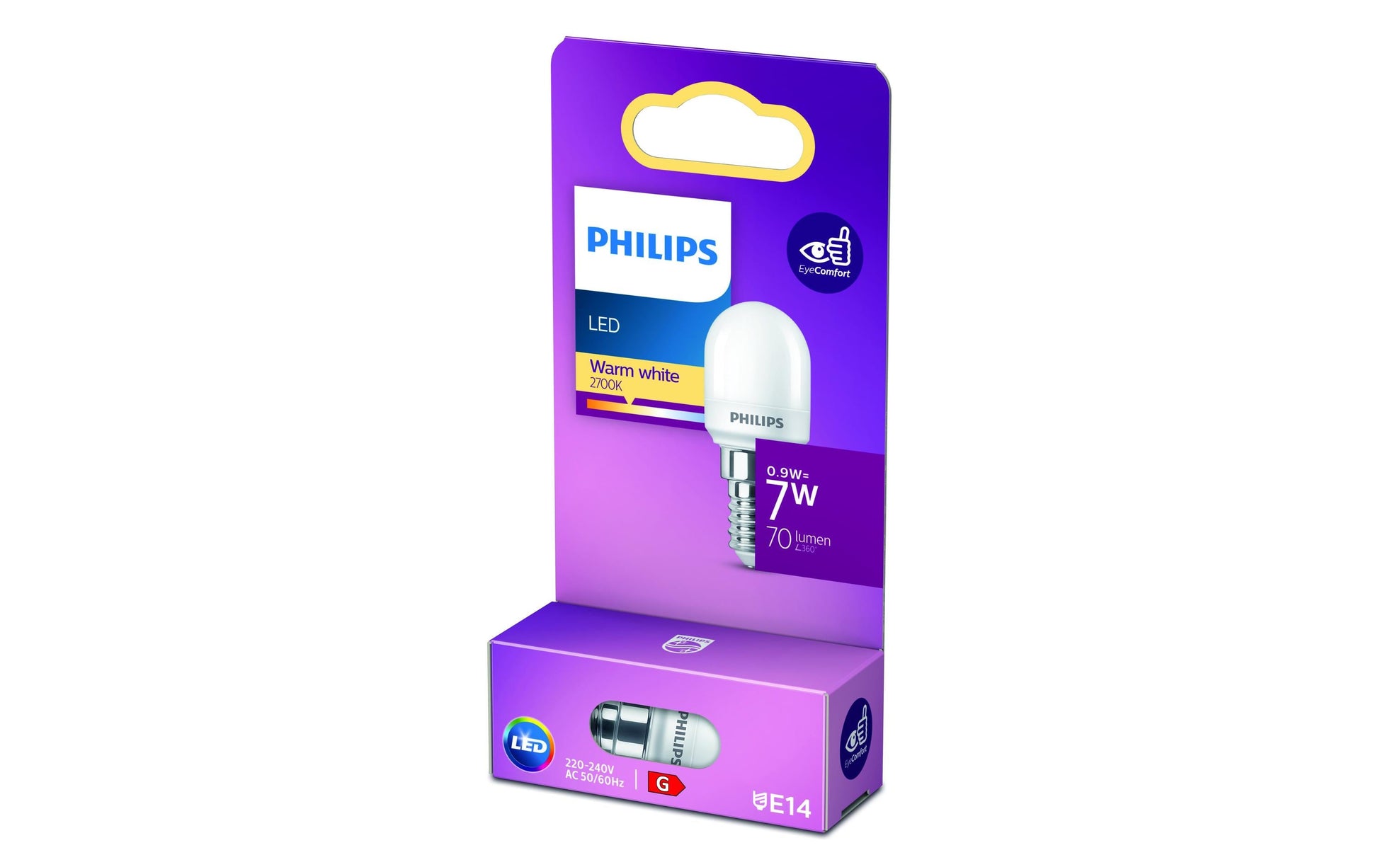 Philips by Signify Philips LED-Leuchtmittel E14 T25 – Warmweiss 2700 K, 70 lm, 0,9 W – 1 Stk., Matt/Glas