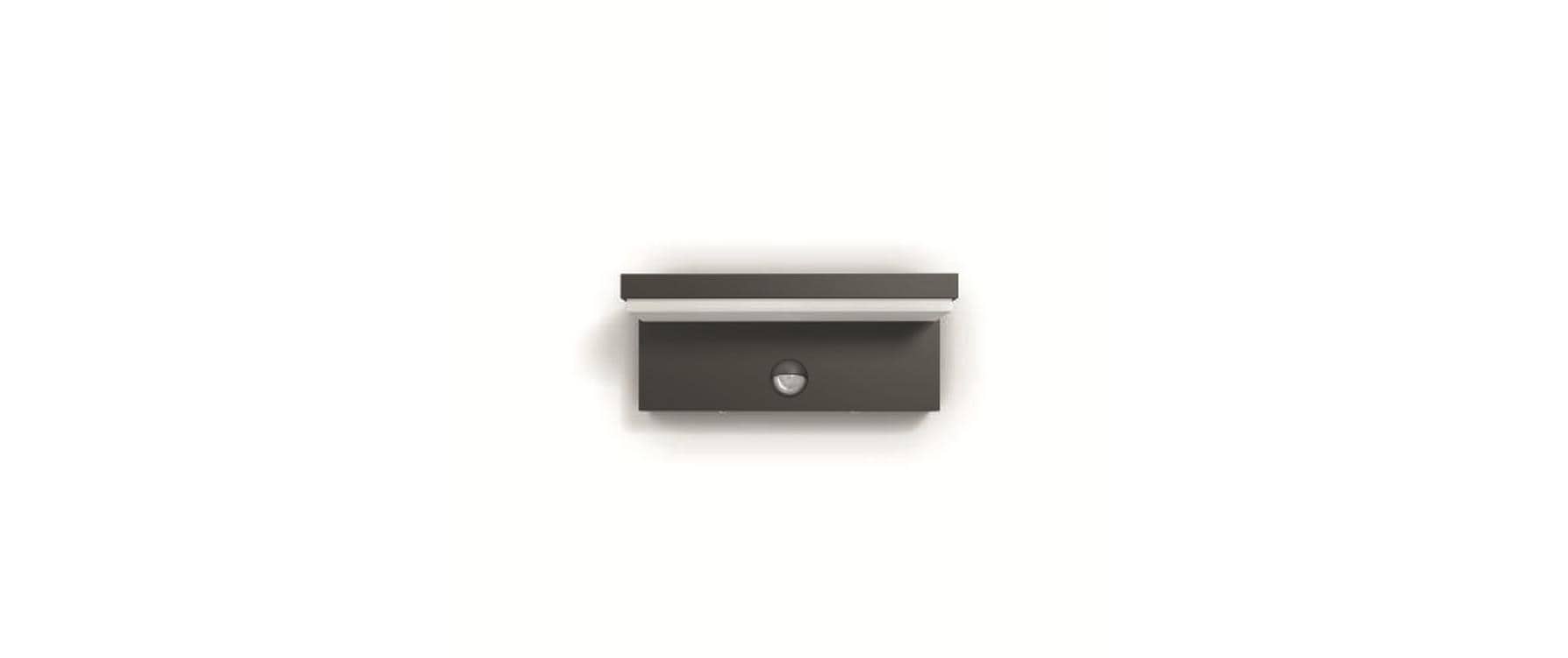 Philips by Signify Philips Aussenwandleuchte – 4000 K – IP44 – Netzbetrieb – mit Bewegungsmelder – Anthrazit – Aluminium/Synthetisch