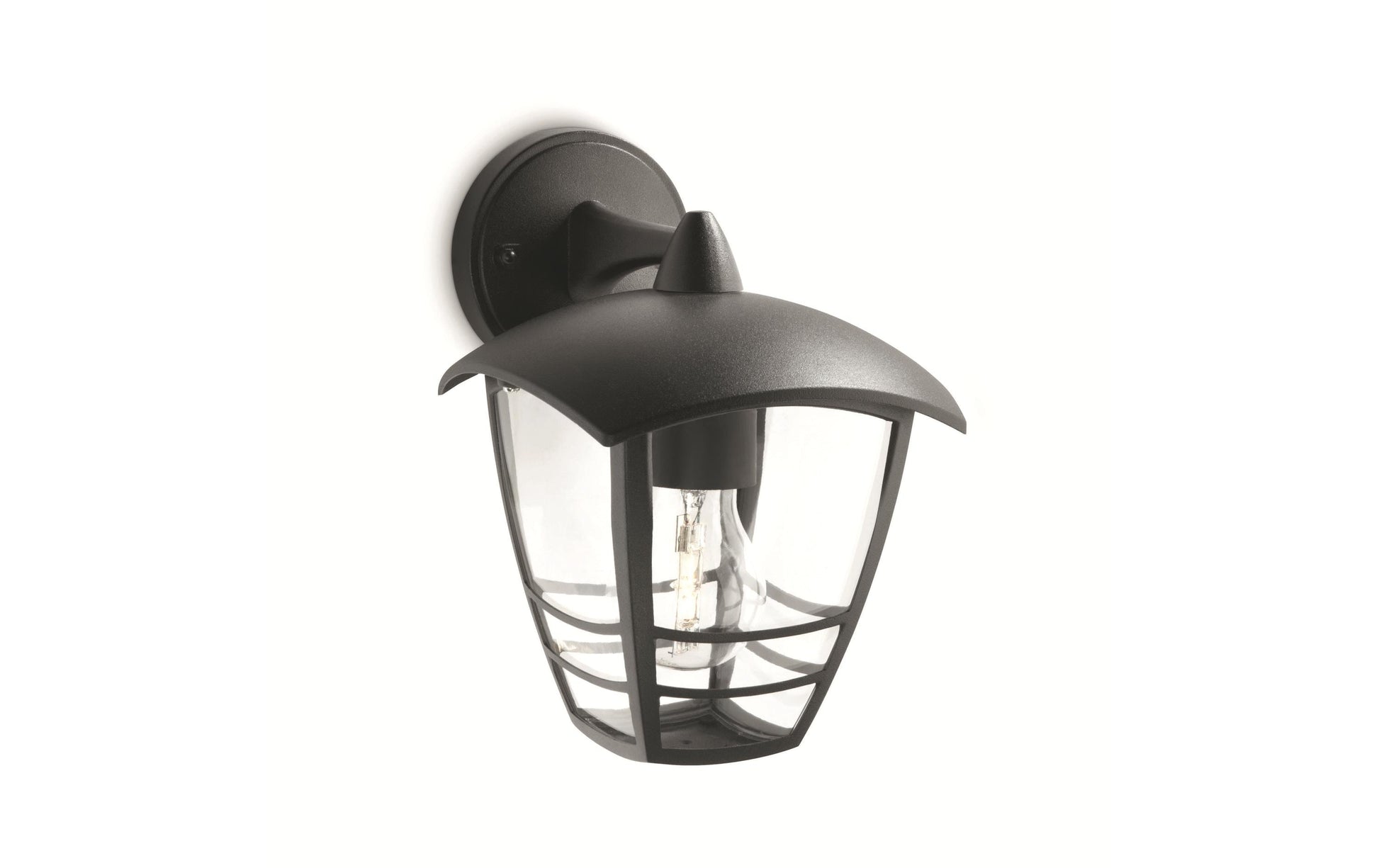 Philips by Signify Philips Aussenwandleuchte – 30 × 30,3 cm – 60 W – IP44 – Netzbetrieb, dimmbar – Schwarz – Aluminium