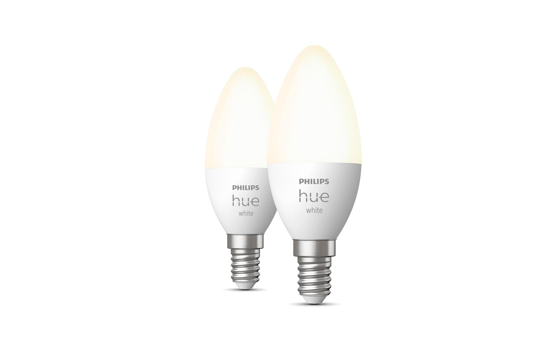 Philips by Signify Philips Hue Smart-Leuchtmittel E14 – Warmweiss 2700 K, 470 lm, 5,5 W, Bluetooth – für Philips Hue – 2 Stk.