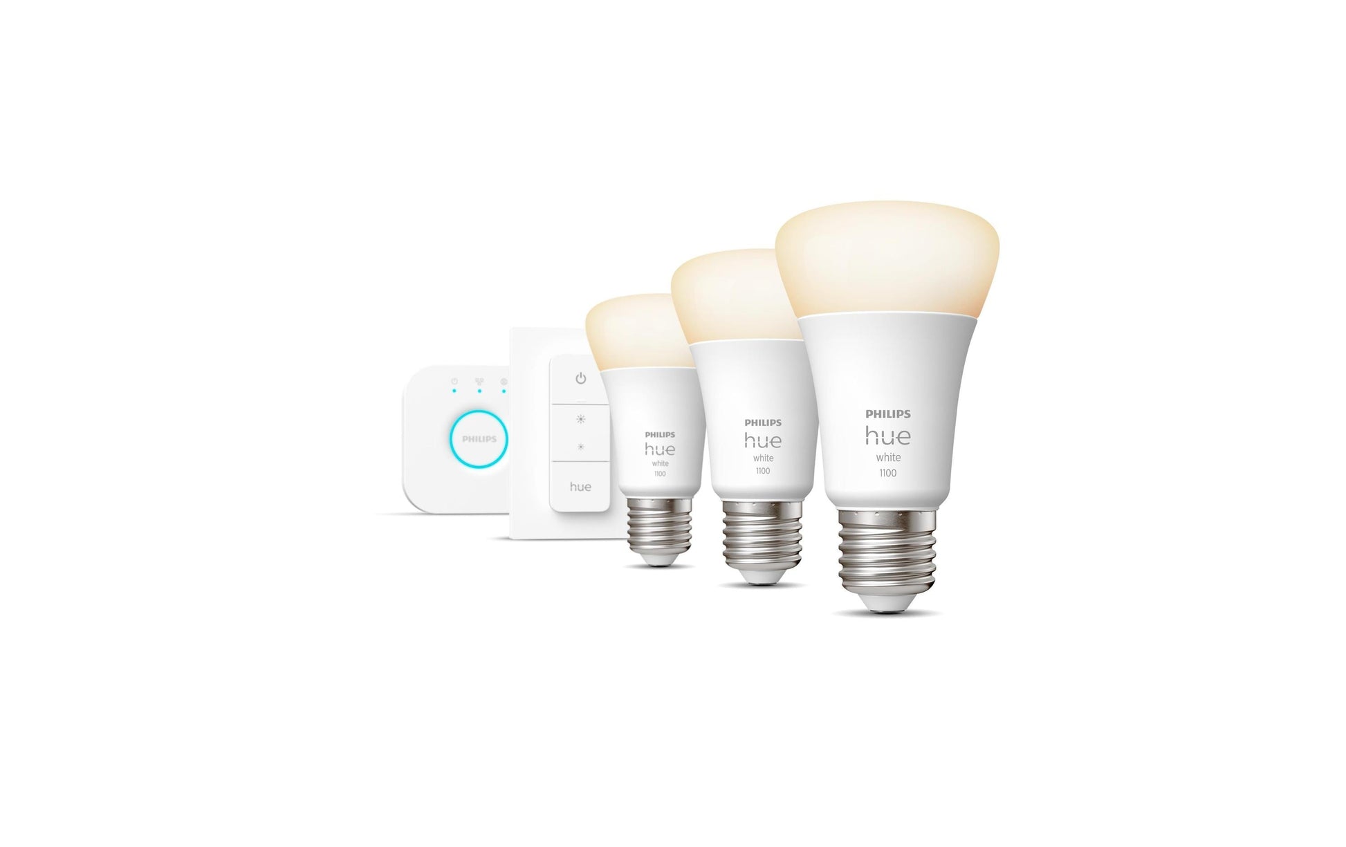 Philips by Signify Philips Hue Smart-Leuchtmittel E27 Weiss – 1055 lm, 2700 K, App-Steuerung, dimmbar – 3er-Pack