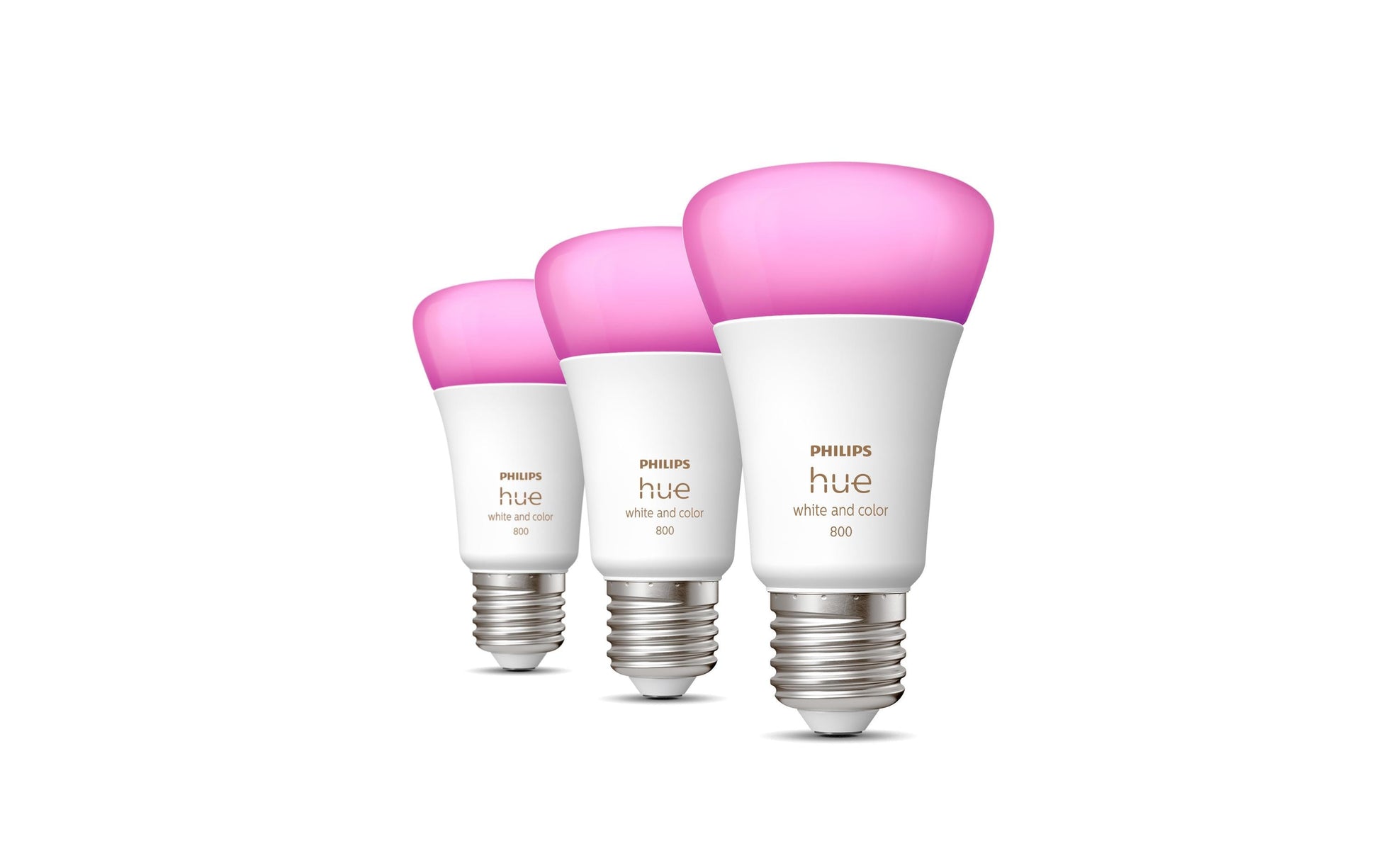 Philips by Signify Philips Hue Smart-Leuchtmittel E27 A60 – RGB+CCT, 830 lm, 9 W, Bluetooth/Zigbee – für Philips Hue – 3 Stk.